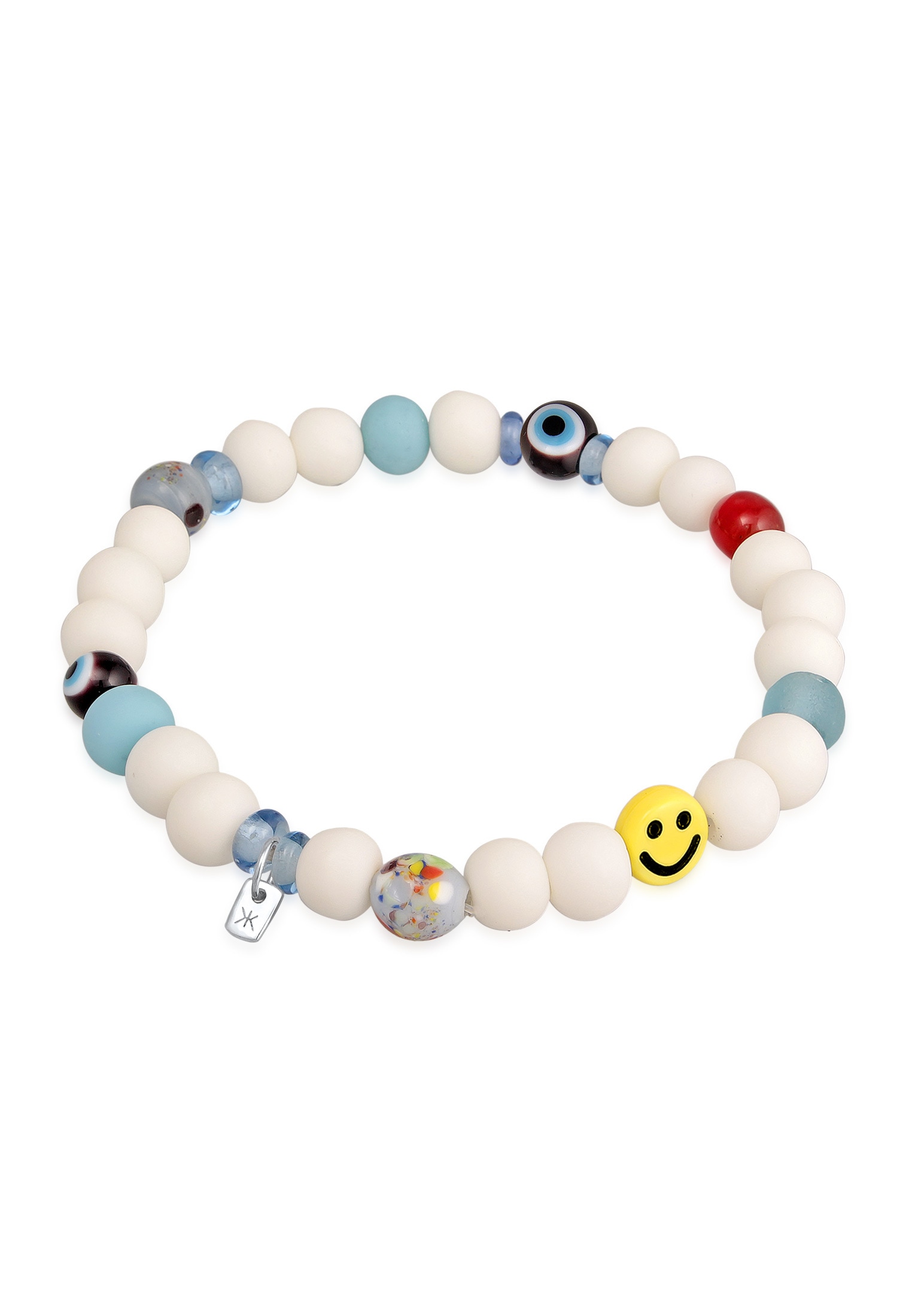 Armkette »Armband mit Smiling Face Bead Glas Harz Perlen 925 Silber«