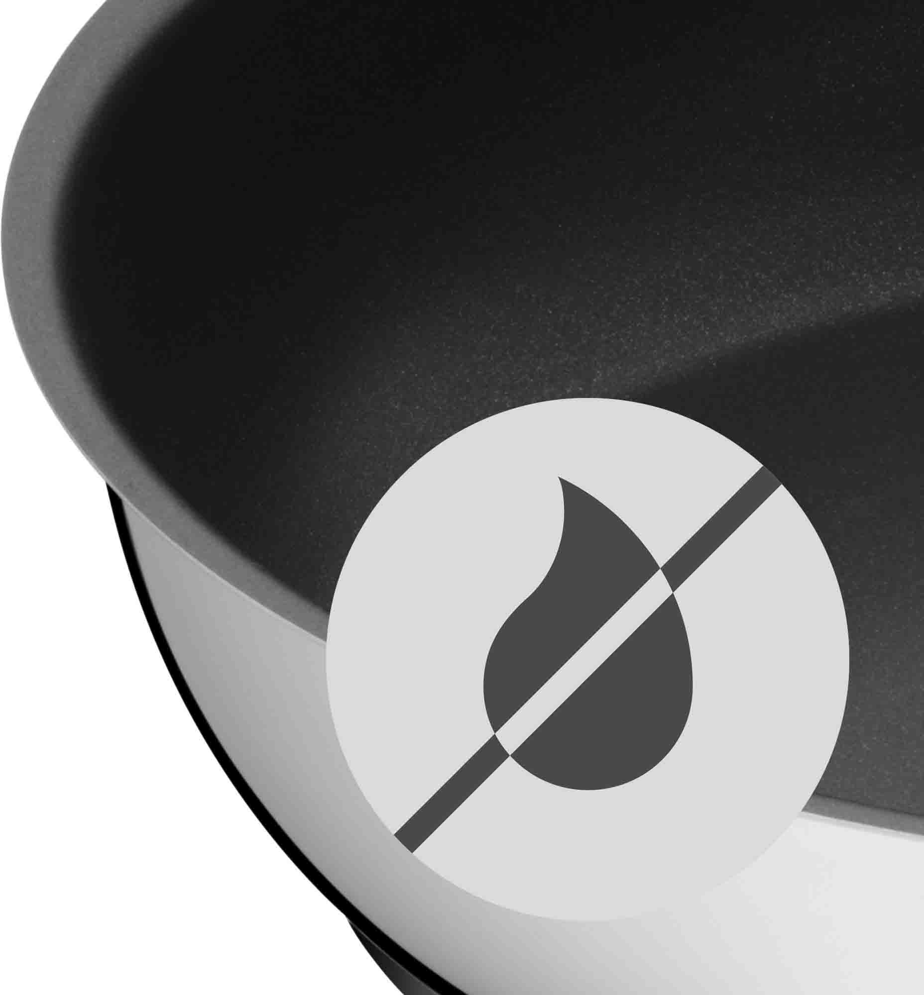WMF Bratpfanne »Devil Edelstahlpfanne Induktion«, Cromargan® Edelstahl Rostfrei 18/10, PTFE beschichtet, für alle Herdarten geeignet, Kunststoffgriff
