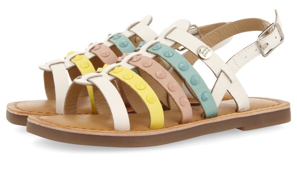 Gioseppo Riemchensandale »BEYNAC«, Sommerschuh, Sandalette, Riemchen, mit pastellfarbenen Nieten