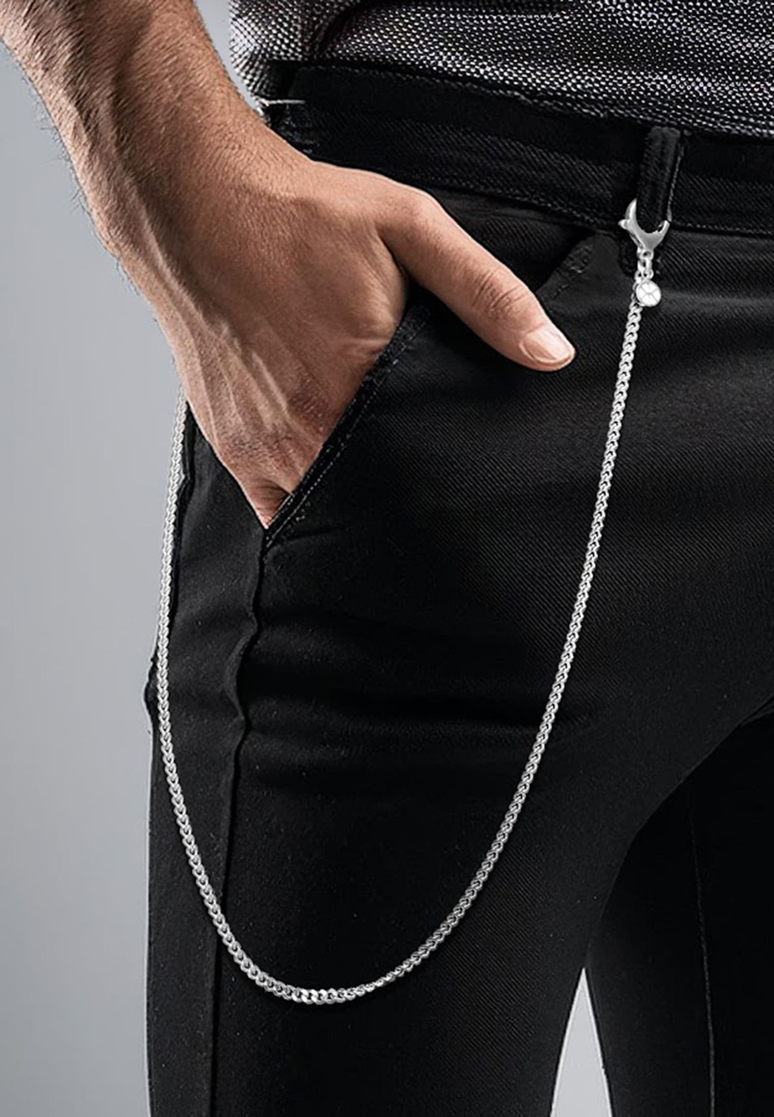 Kuzzoi Schmuckset »Schmuckzubehör Herren Hosenkette Geldbörsenkette 925 Silber«