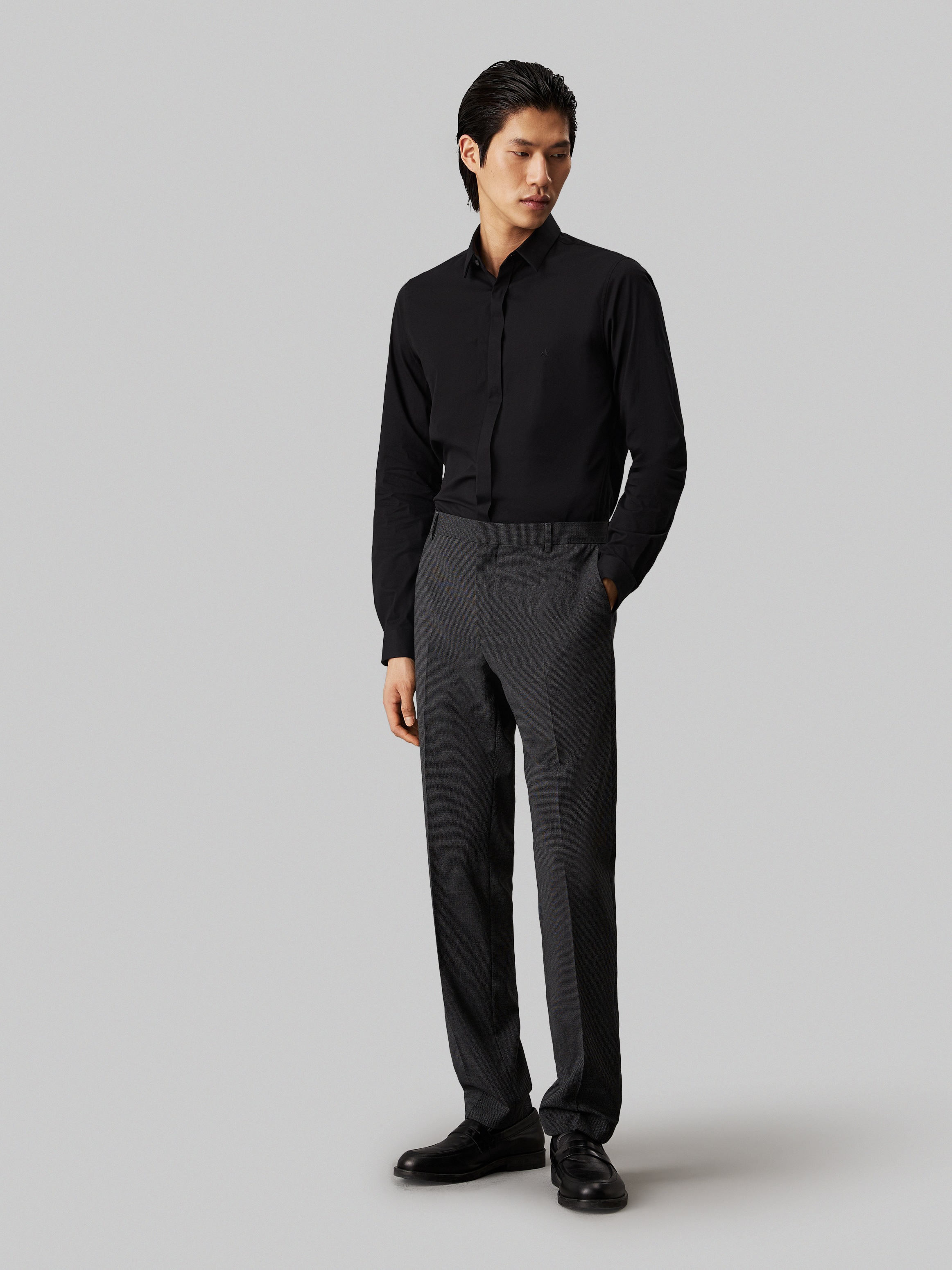 Calvin Klein Langarmhemd »POPLIN HP EXTRA SLIM SHIRT«, mit Logostickerei