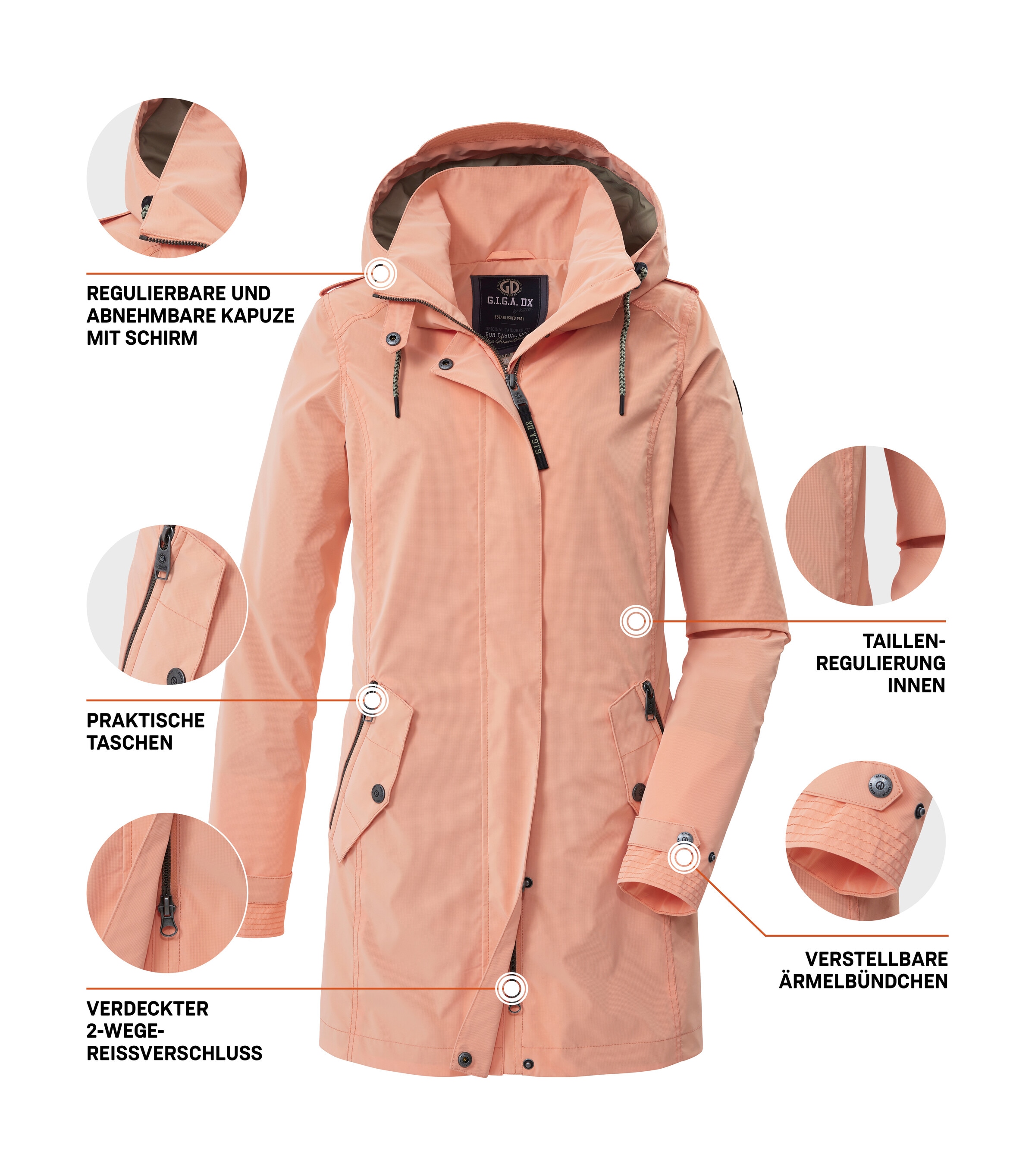 G.I.G.A. DX by killtec Parka »GS 94 WMN PRK« Funktionsparka mit verstellbarer Kapuze und Autolock-Reißverschluss