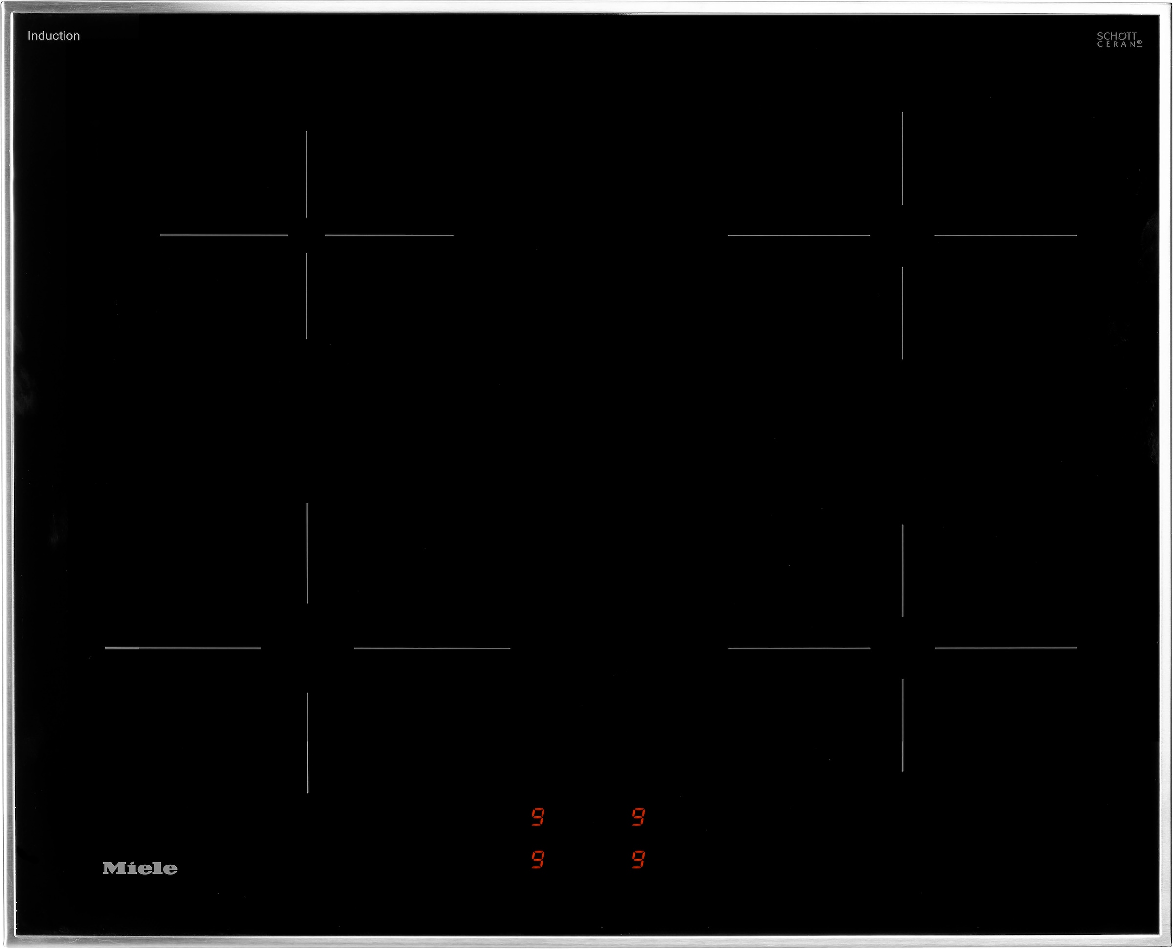Miele Induktions Herd-Set »H2459I D OBSW + KM 7061 FR« mit Teleskopauszug nachrüstbar Herd-Set - Herd mit 2 FlexiClip-Auszügen sowie Induktionskochfeld