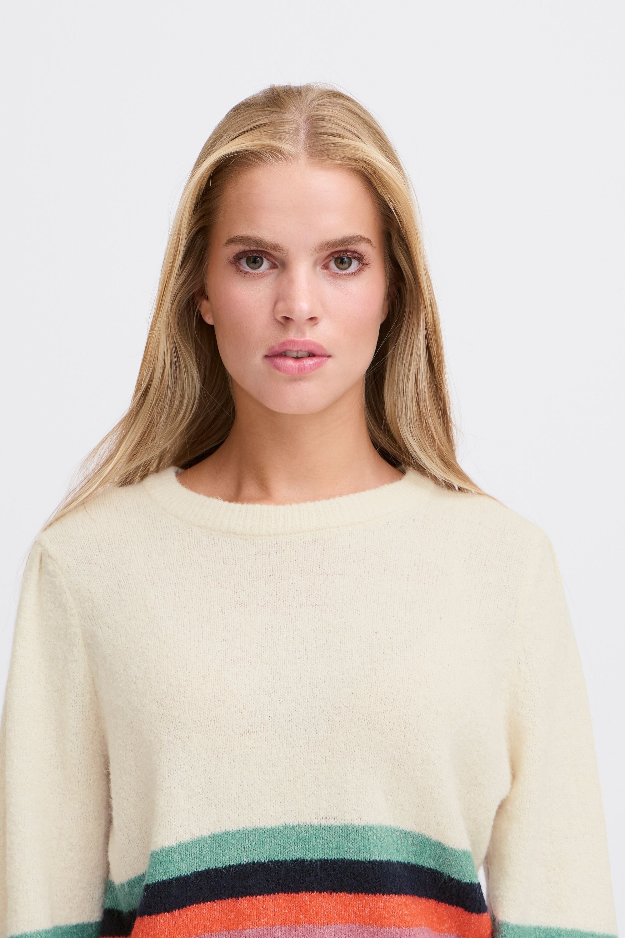 Ichi Strickfleece-Pullover »Strickpullover IHDUSTY LS STRIPE«