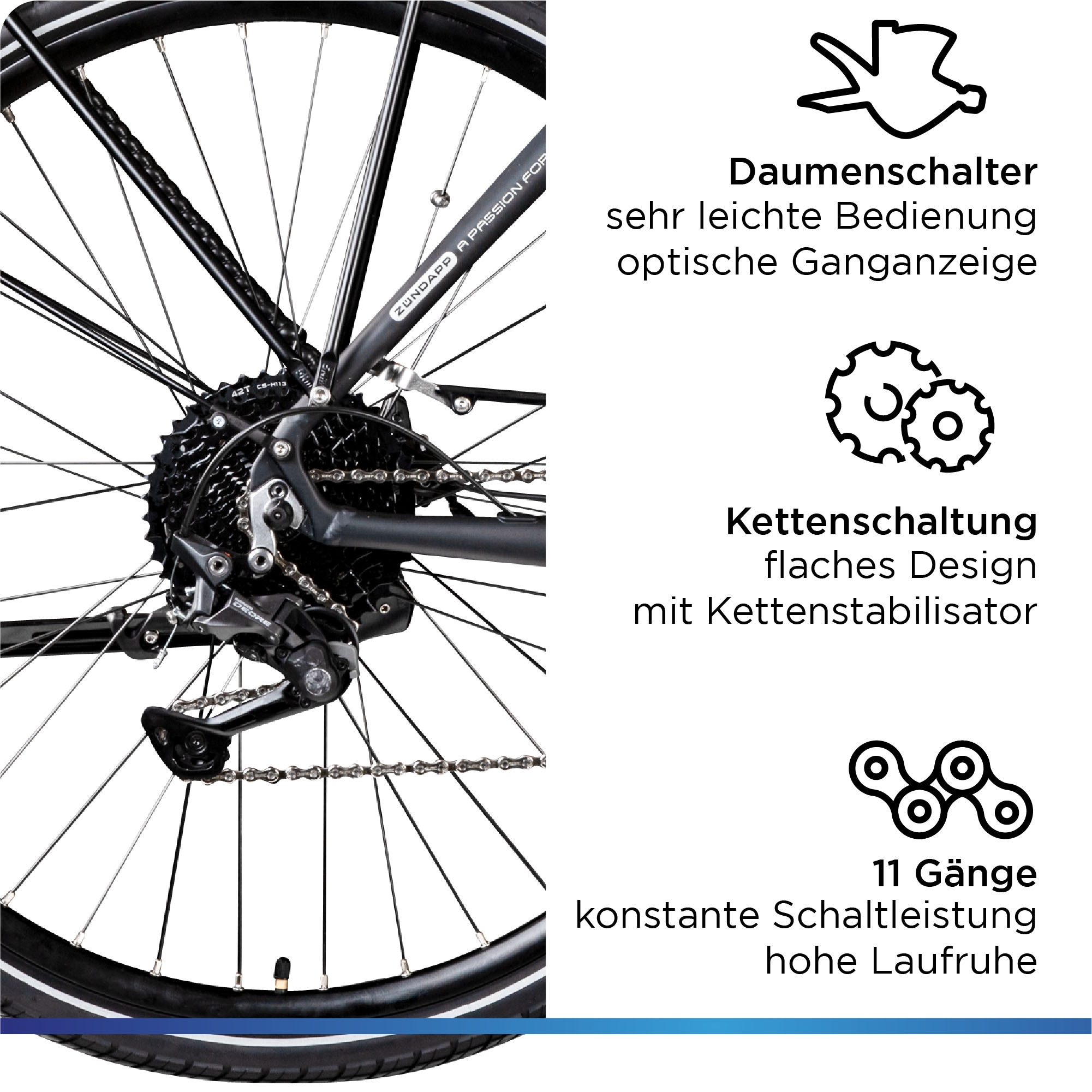 Zündapp E-Bike »X500«, 11 Gang, Shimano, Deore, Mittelmotor 250 W, Pedelec, Elektrofahrrad für Damen u. Herren