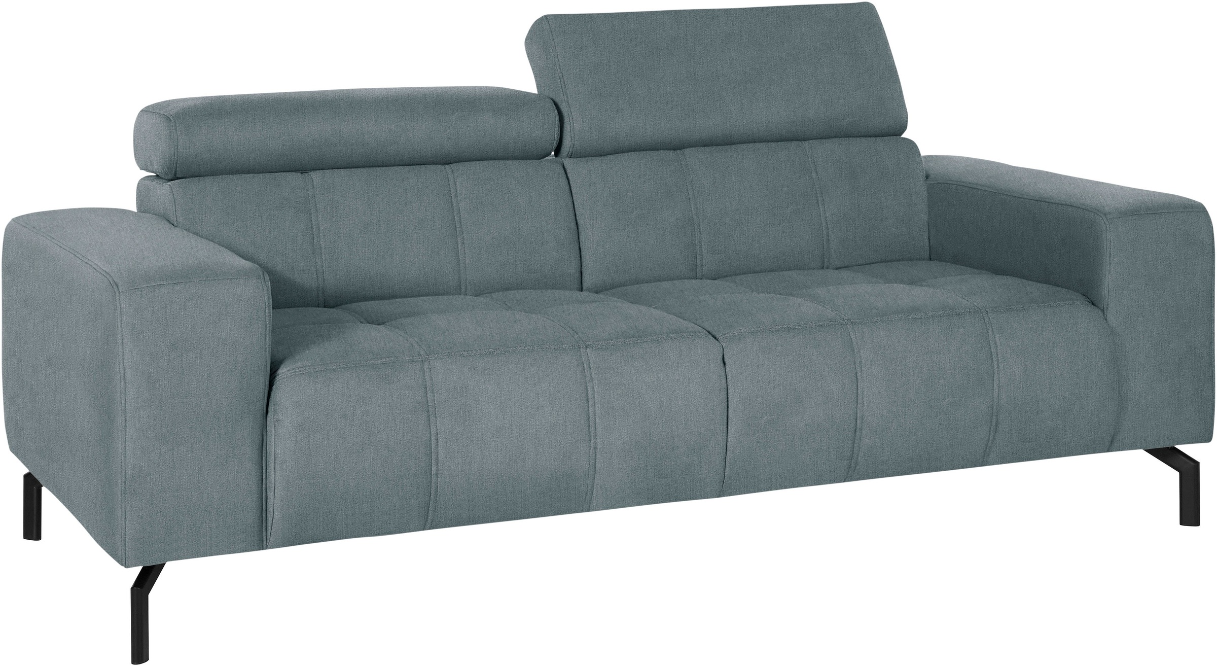 DOMO collection 2-Sitzer »Cunelli zeitlos und elegant, moderne Sitznähte als Designelement,«, wahlweise mit 6-fach verstellbaren Kopfteilen, fester Sitzkomfort
