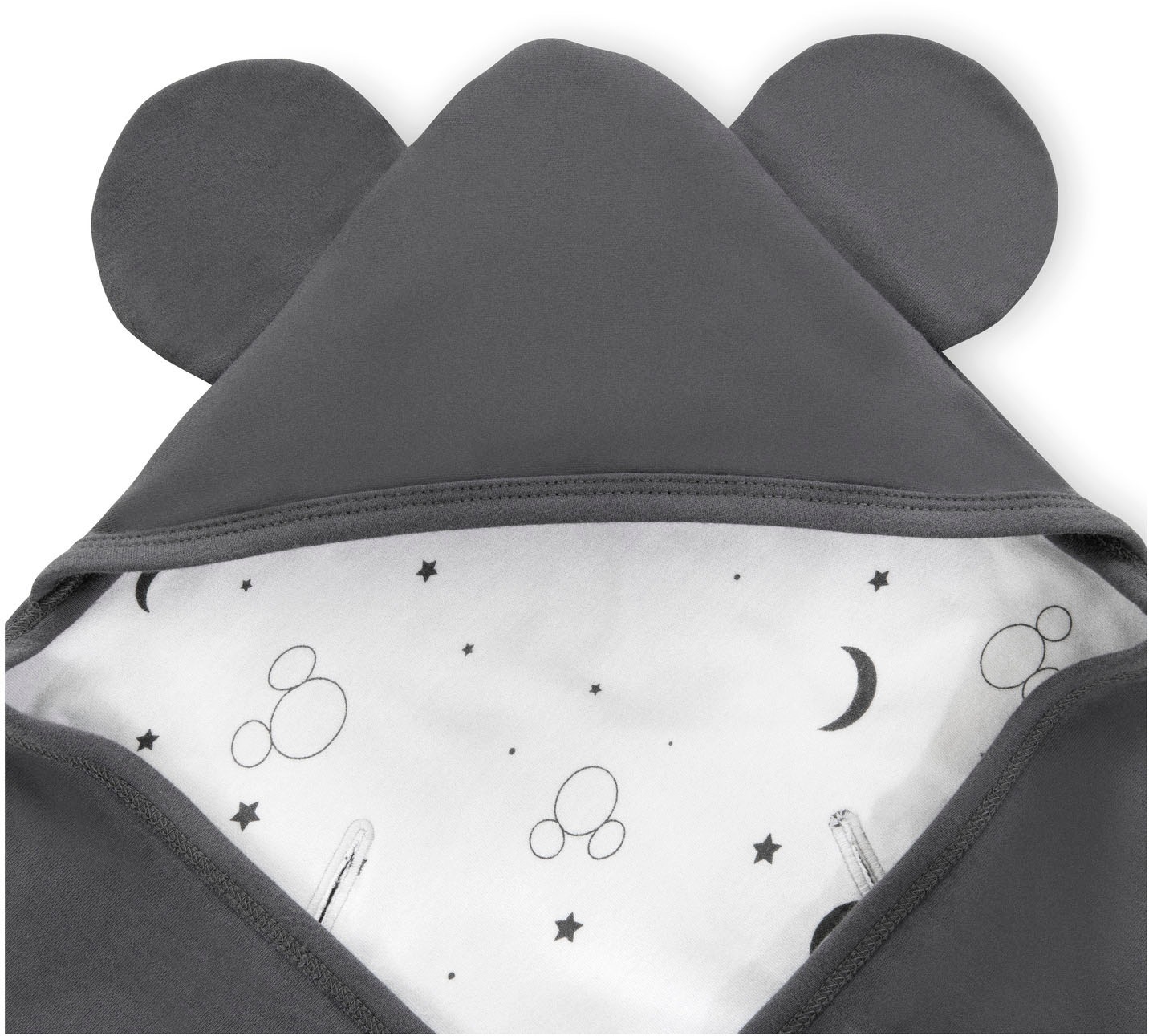 Hauck Babydecke »Baby Einschlagdecke, Snuggle N Dream Mickey Mouse Anthracite«, mit Kapuze