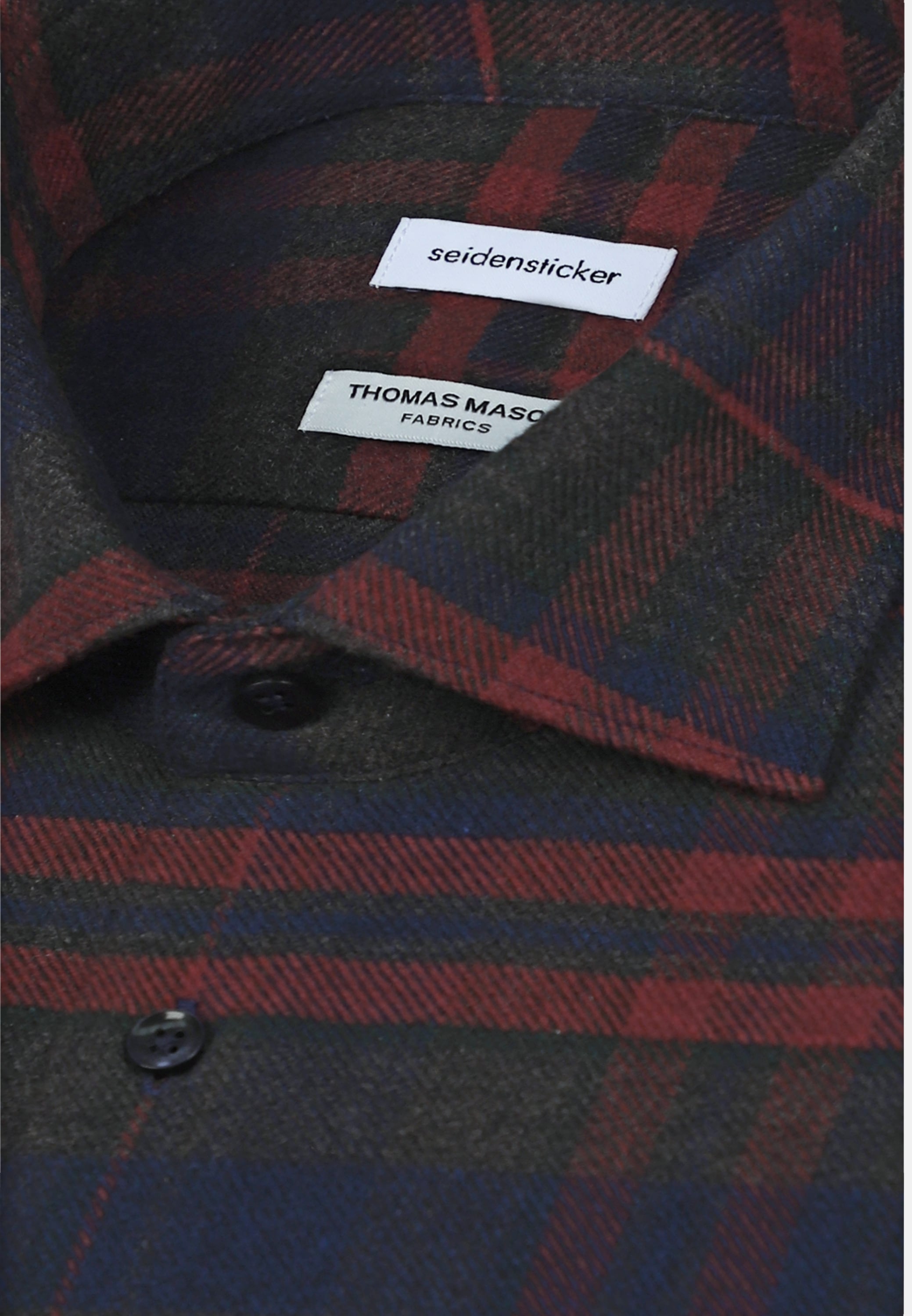 seidensticker Flanellhemd »Schwarze Rose« Regular 1/1 Kentkragen Karo