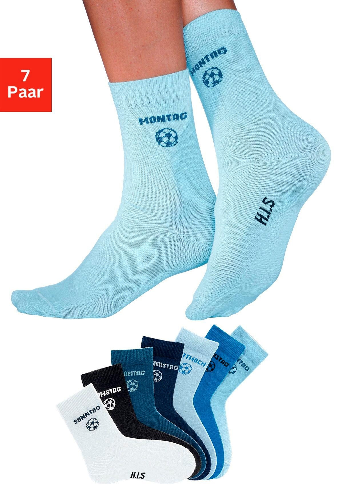 H.I.S Socken, (7 Paar), für Kinder mit Fußballmotiv bei OTTO