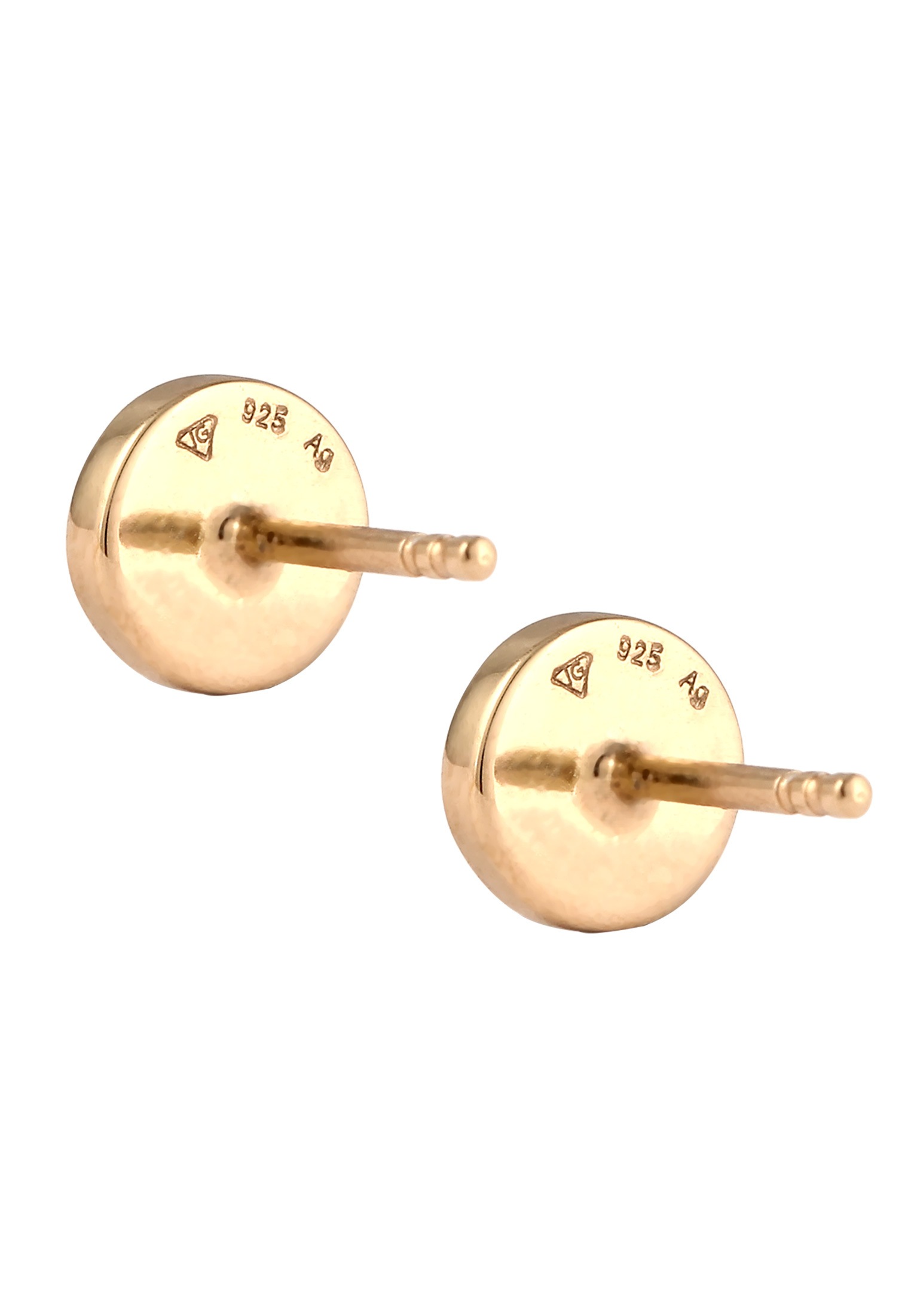 Elli Paar Ohrstecker »Ohrringe Ohrstecker Mondstein Weiß 925 Sterling Silber vergoldet«