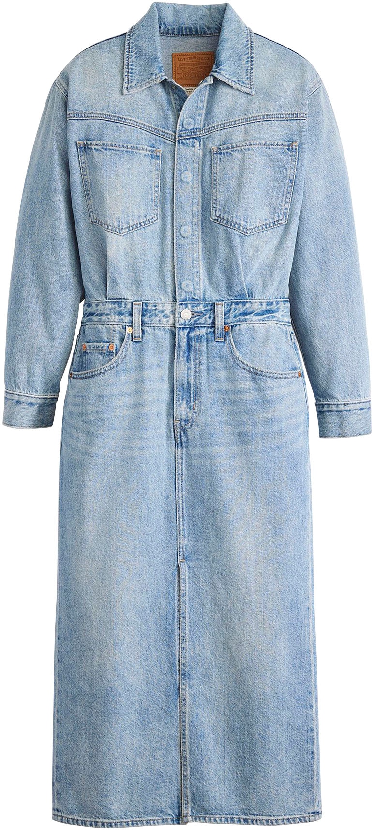Levi's® Jeanskleid »WESTERN DENIM MID«, Denim-Midi-Hemdkleid
