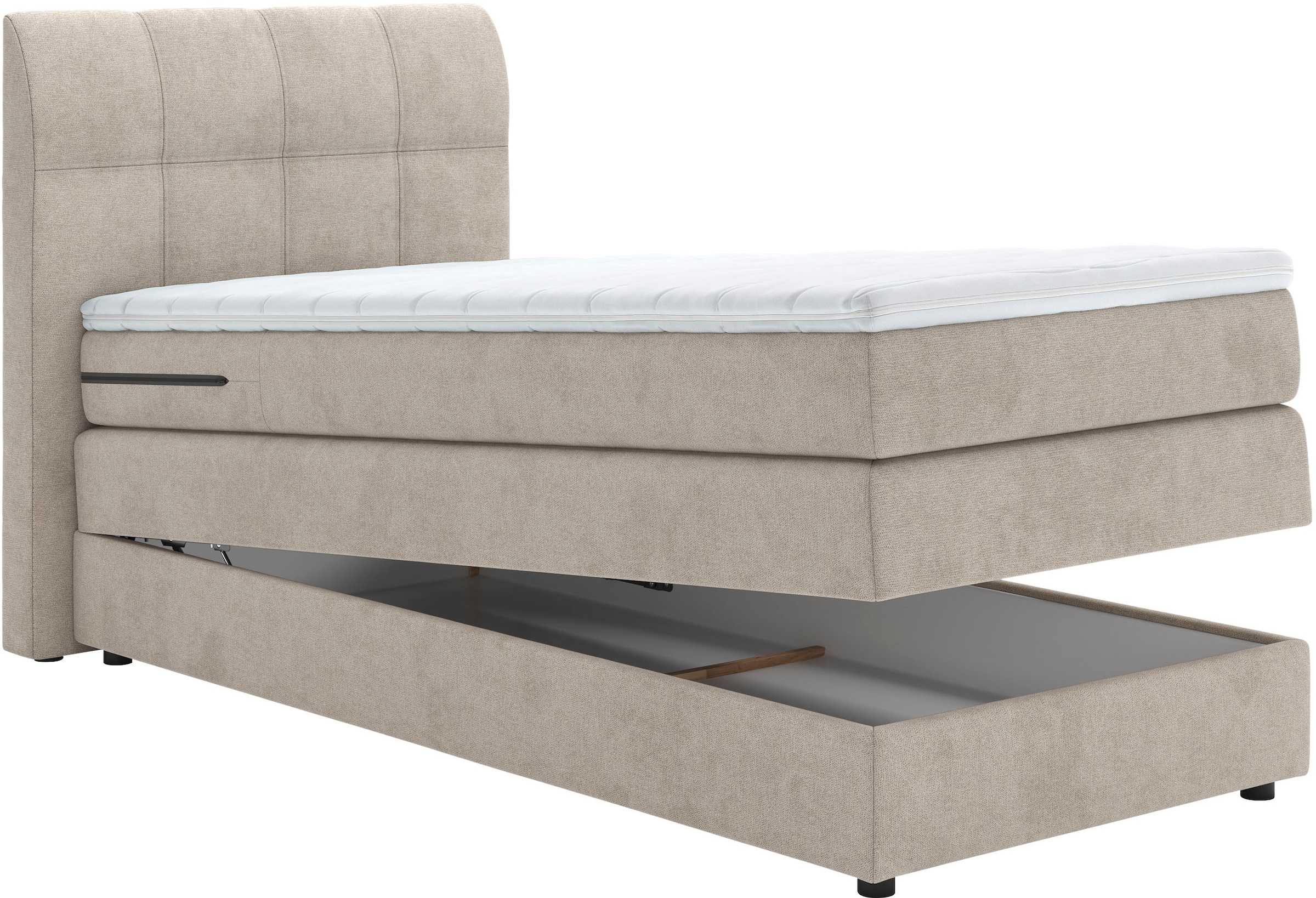 Home affaire Boxspringbett »Finja« besonders komfortable Liegehöhe, mit praktischem Bettkasten