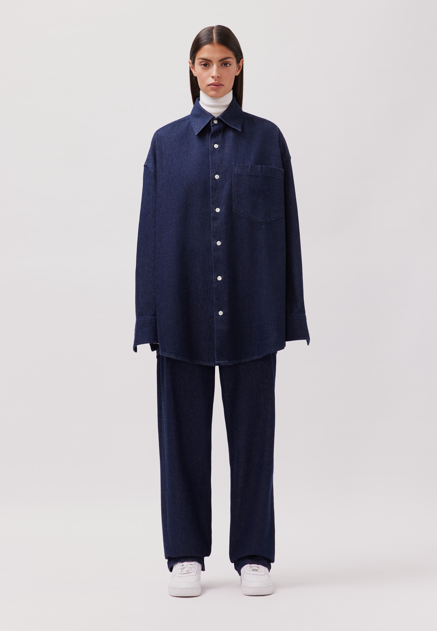 studio seidensticker Kurzarmhemd, Oversized 1/1 Kentkragen Denim