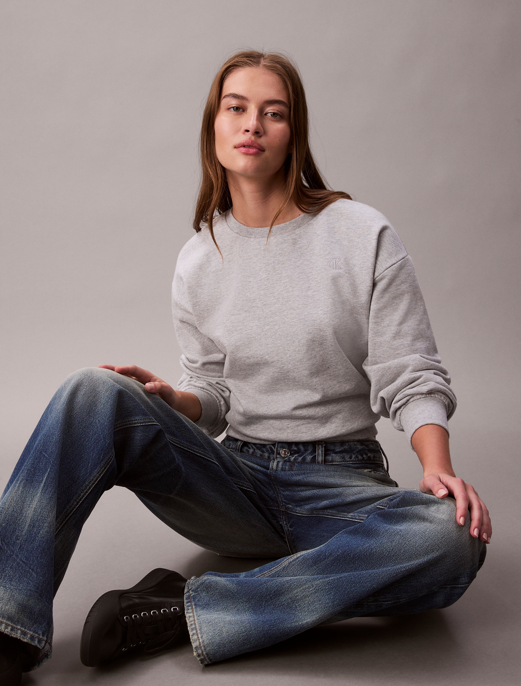 Calvin Klein Jeans Sweatshirt »LS ARCHIVE LOGO FRENCH TERRY RLX«, Mit Rundhalsausschnitt, regular fit
