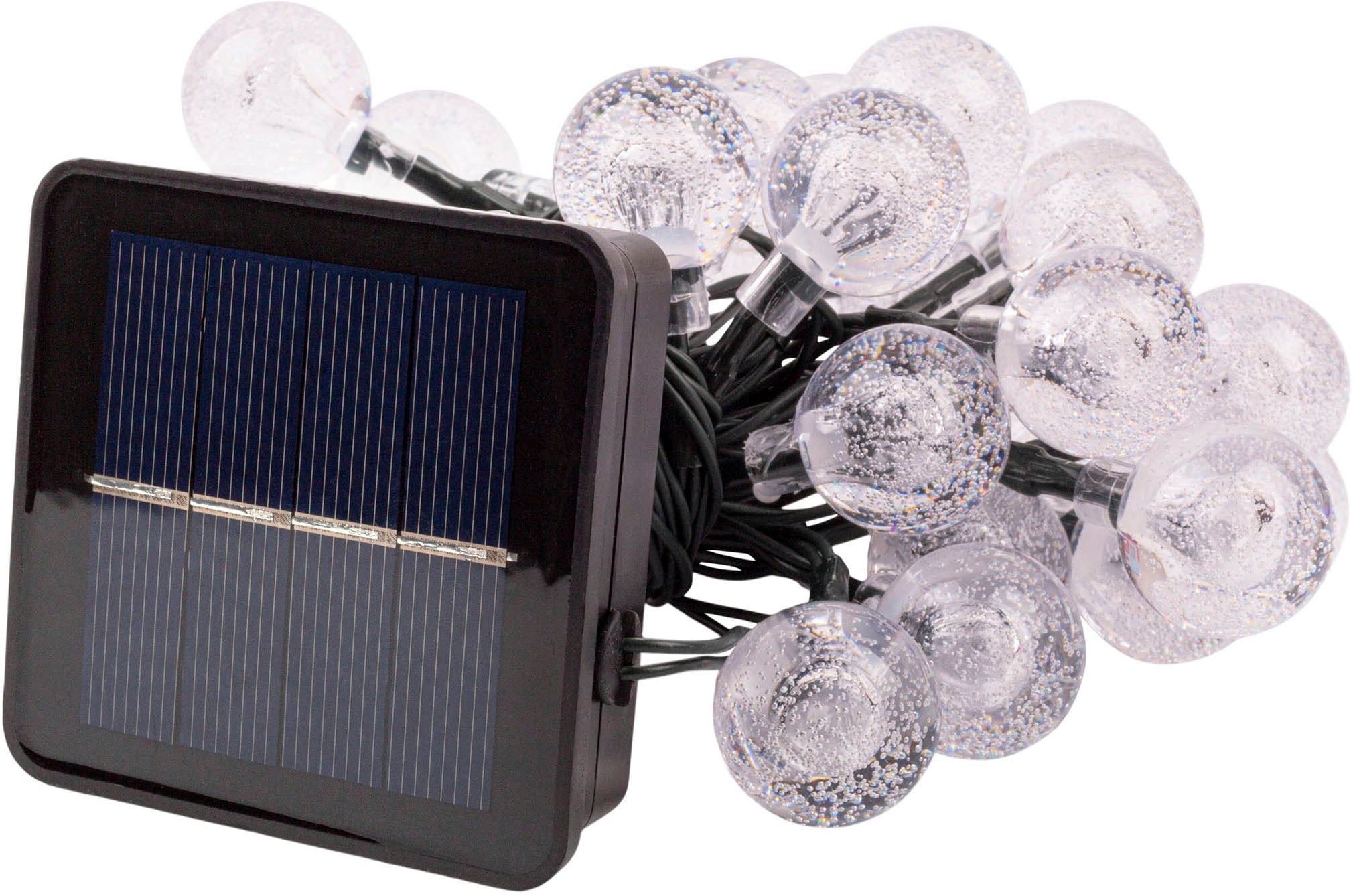 näve LED-Lichterkette »Becul« 50 Stk.-flammig Solar, 50 Leuchtkugeln, 8 Leuchtmodi per Fernbedienung inkl., Timer