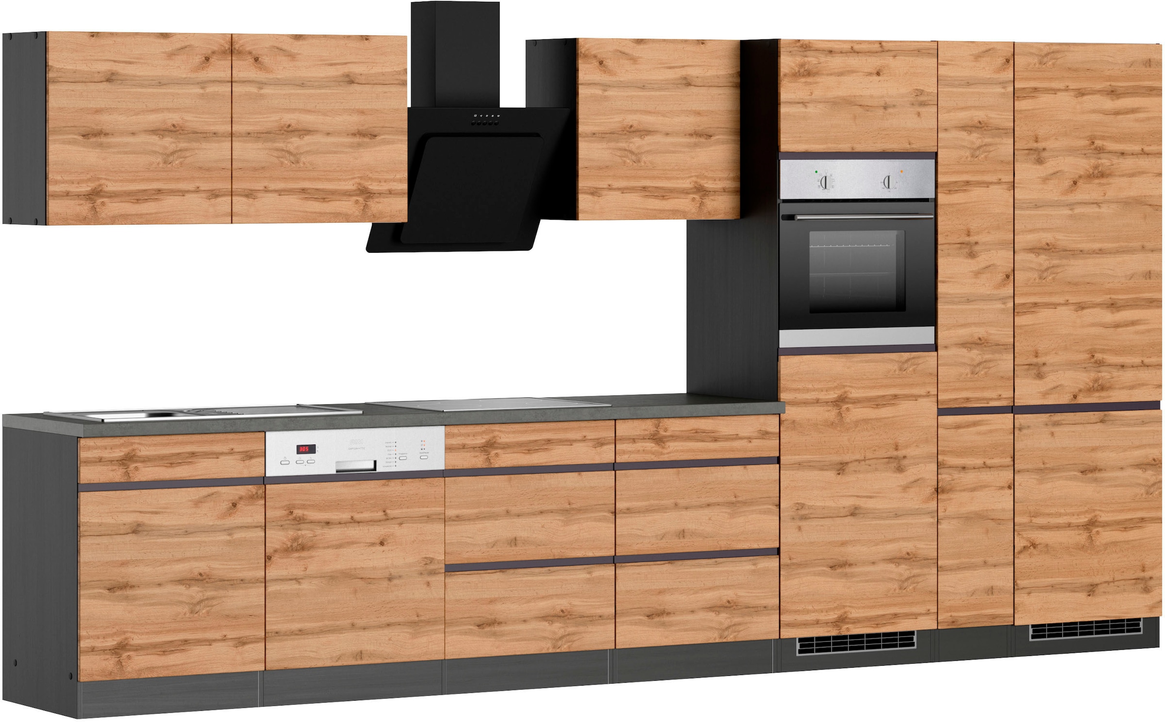 Kochstation Küche »KS-Riesa«, Stellbreite 390 cm, ohne E-Geräte