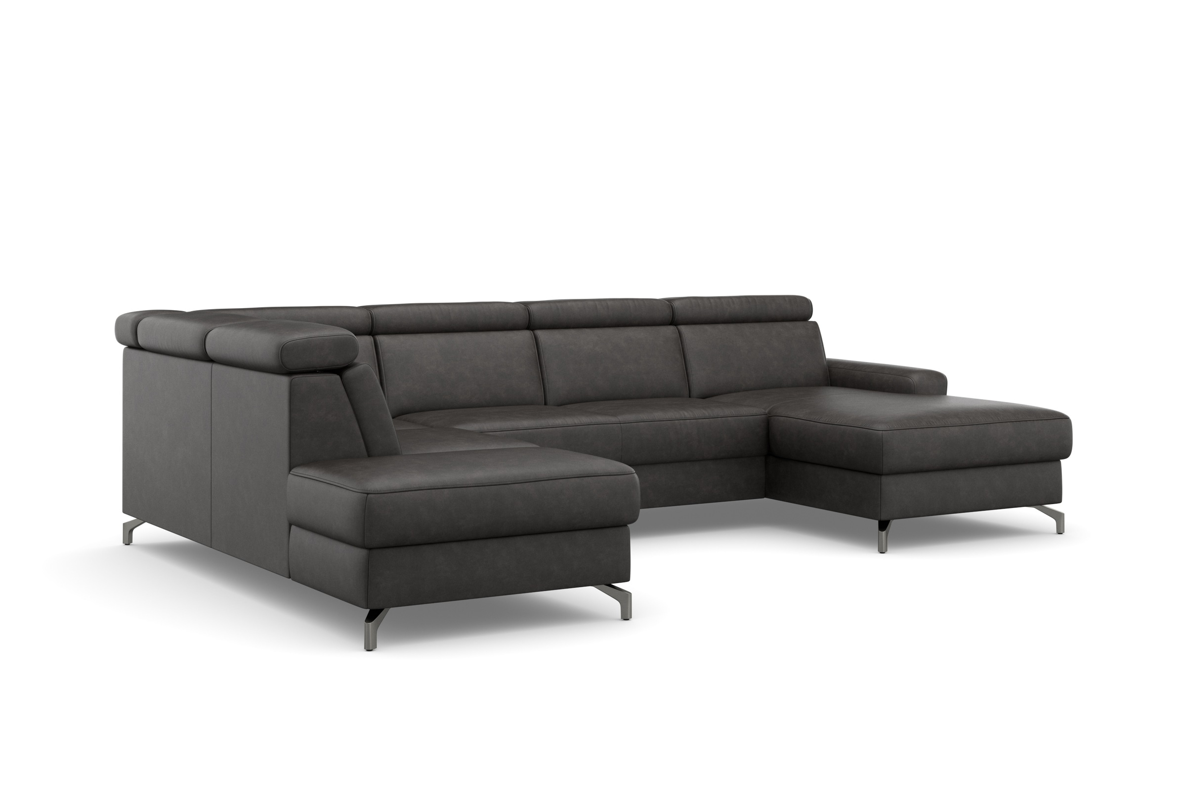 sit&more Wohnlandschaft »Scarlett U-Form«, inklusive Kopfteilverstellung, wahlweise mit Bettfunktion, Bettkasten