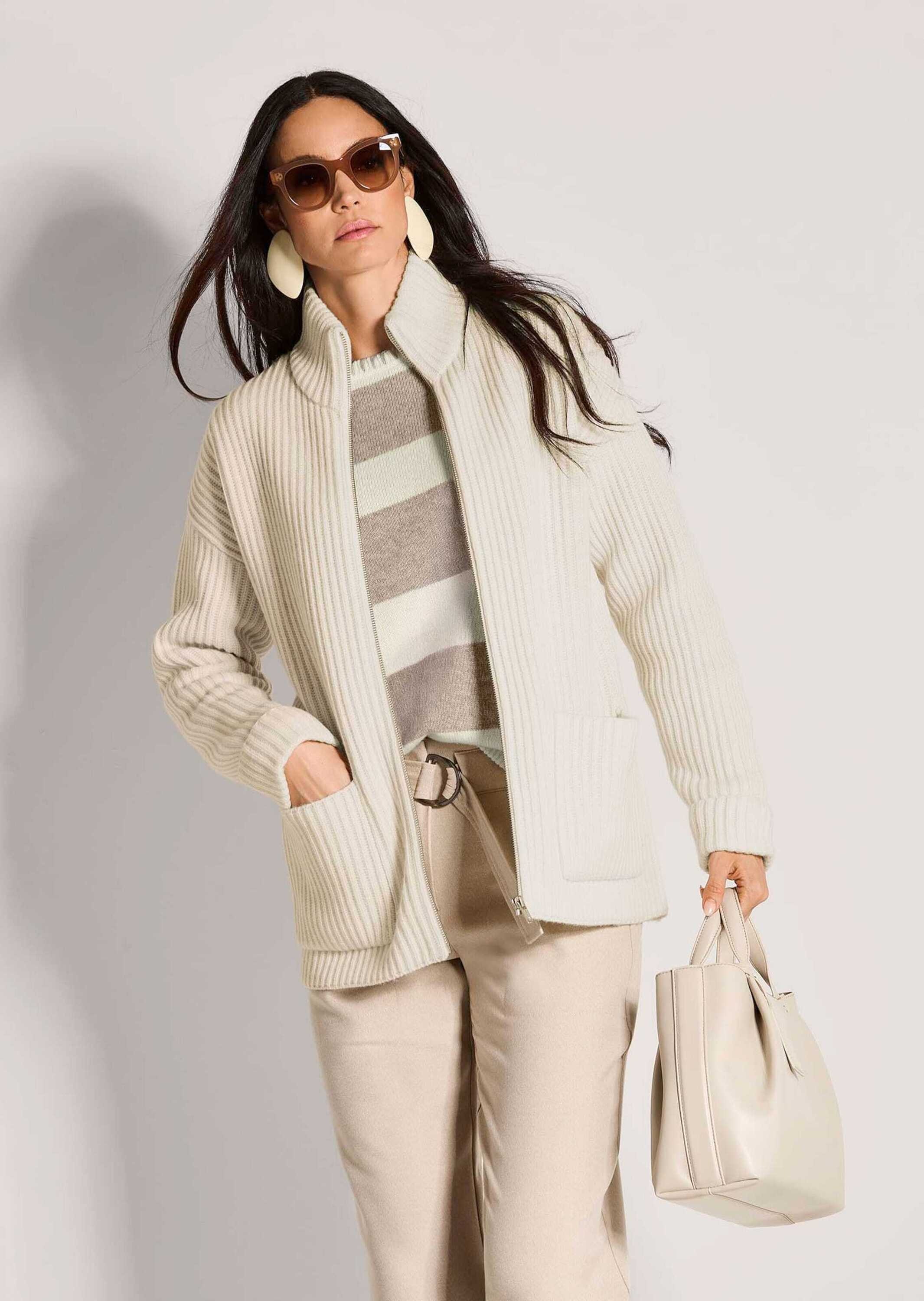 MADELEINE Strickjacke »Cardigan Weiche Wolljacke mit Reißverschluss« Grobstrick