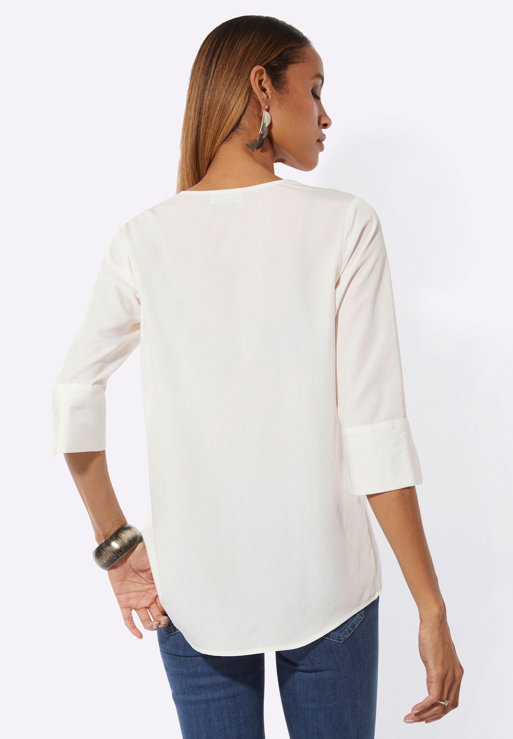 creation L Schlupfbluse »Modal-Bluse Schlupfbluse mit 3/4-Ärmeln«