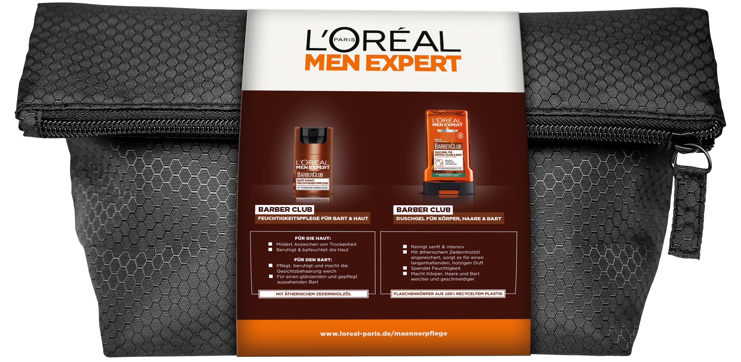L'ORÉAL PARIS MEN EXPERT Pflege-Set »L'Oréal Men Expert Barber Club Bestseller Kulturbeutel«, (Set, 3 tlg.), mit hoher Wirksamkeit