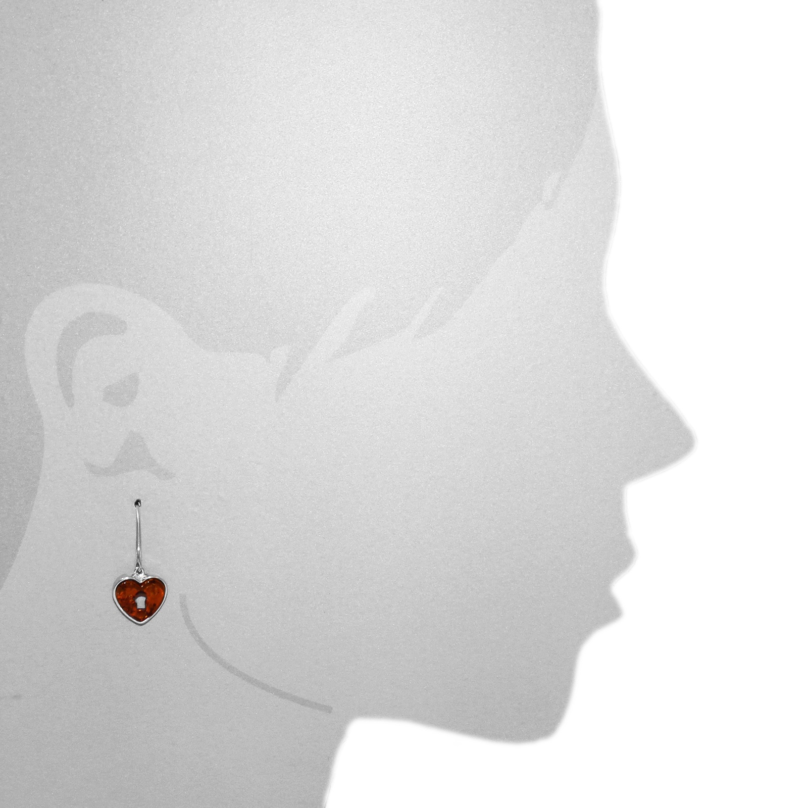 OSTSEE-SCHMUCK Paar Ohrhänger »- Herz - Silber 925/000 - Bernstein«