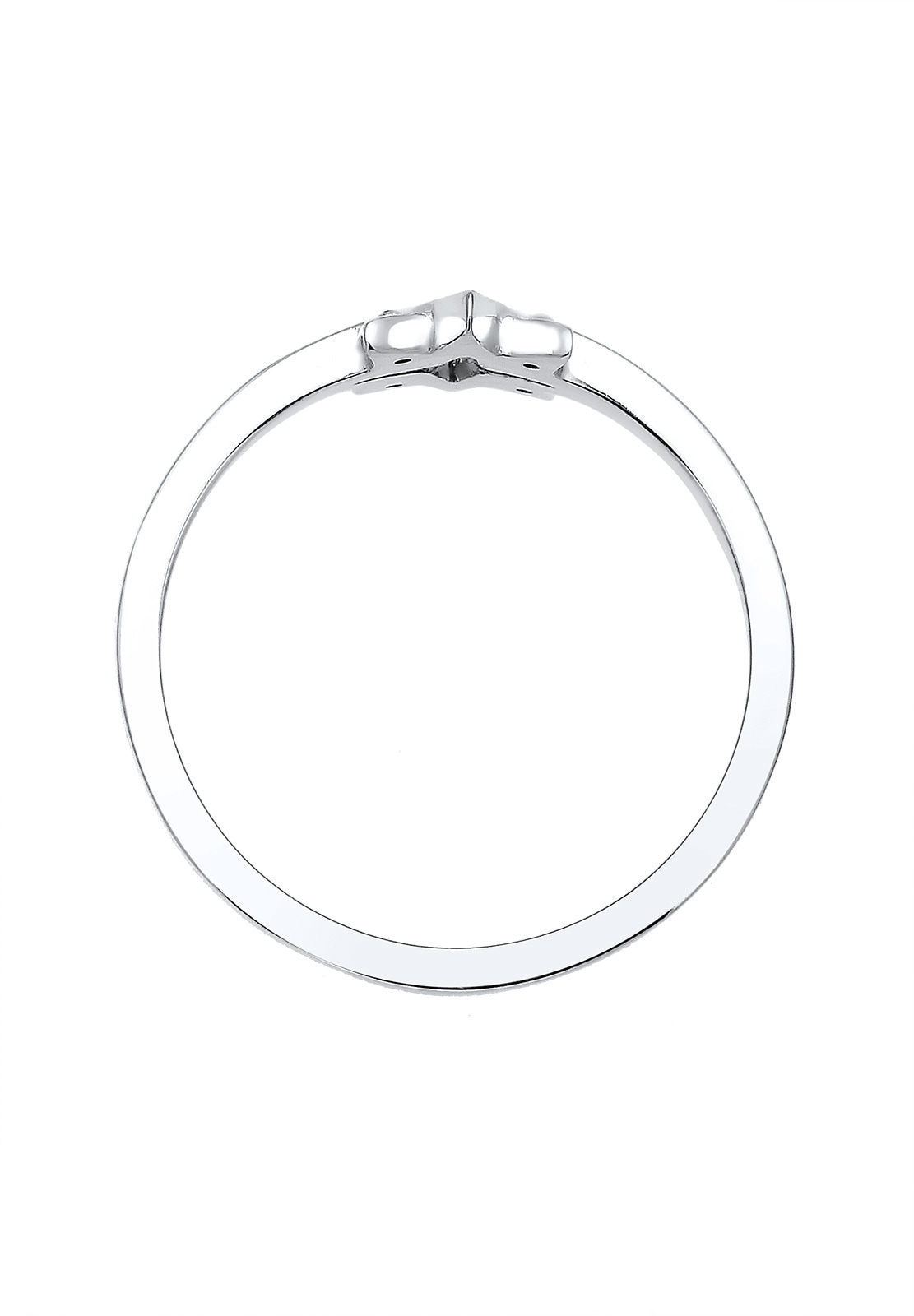 Elli Silberring »Ring Stern Glas Kristalle Weiß 925 Sterling Silber«