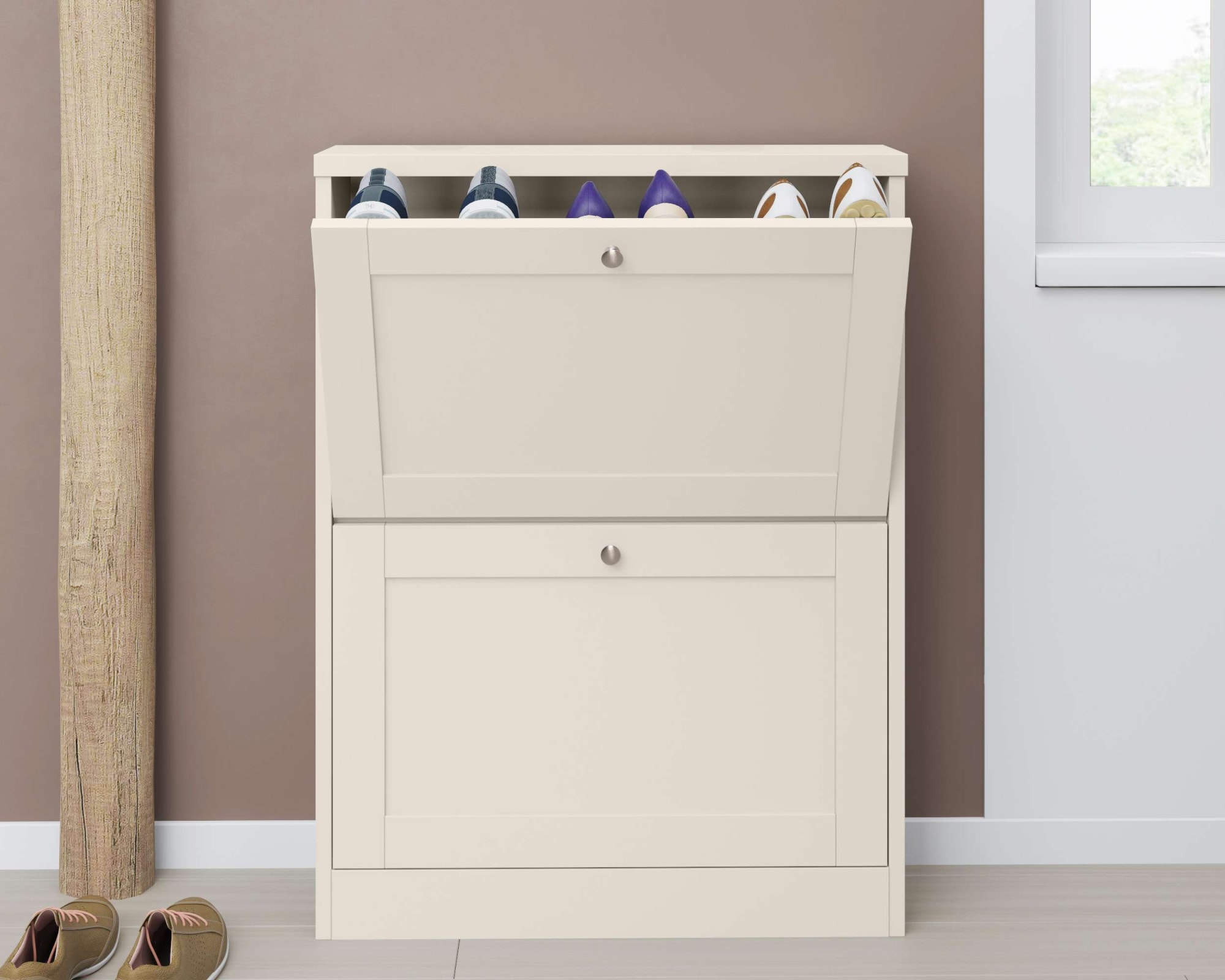 OTTO home Schuhschrank »Heide« Breite 70 cm, mit 2 Klappen und Facettenfront