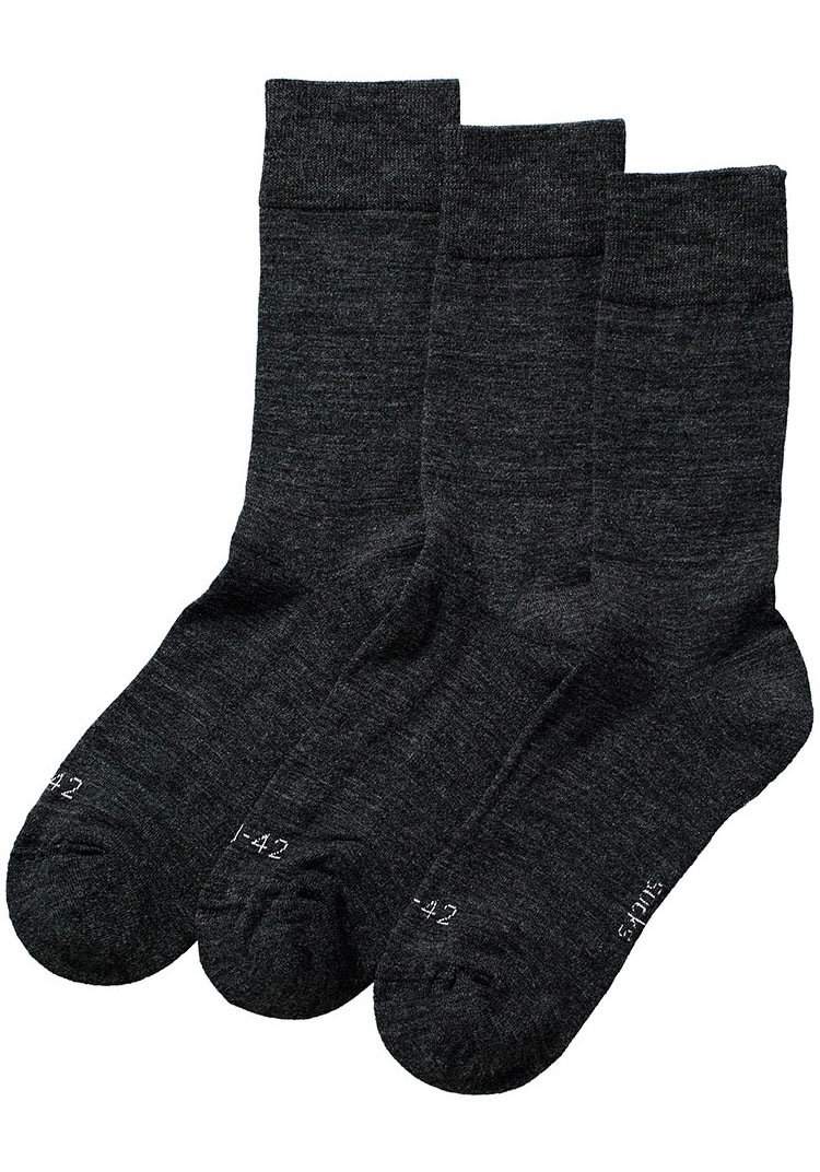 Apollo Basicsocken, (3er Pack), Unisex mit Stickerei und weichen Merinowoll-Anteil