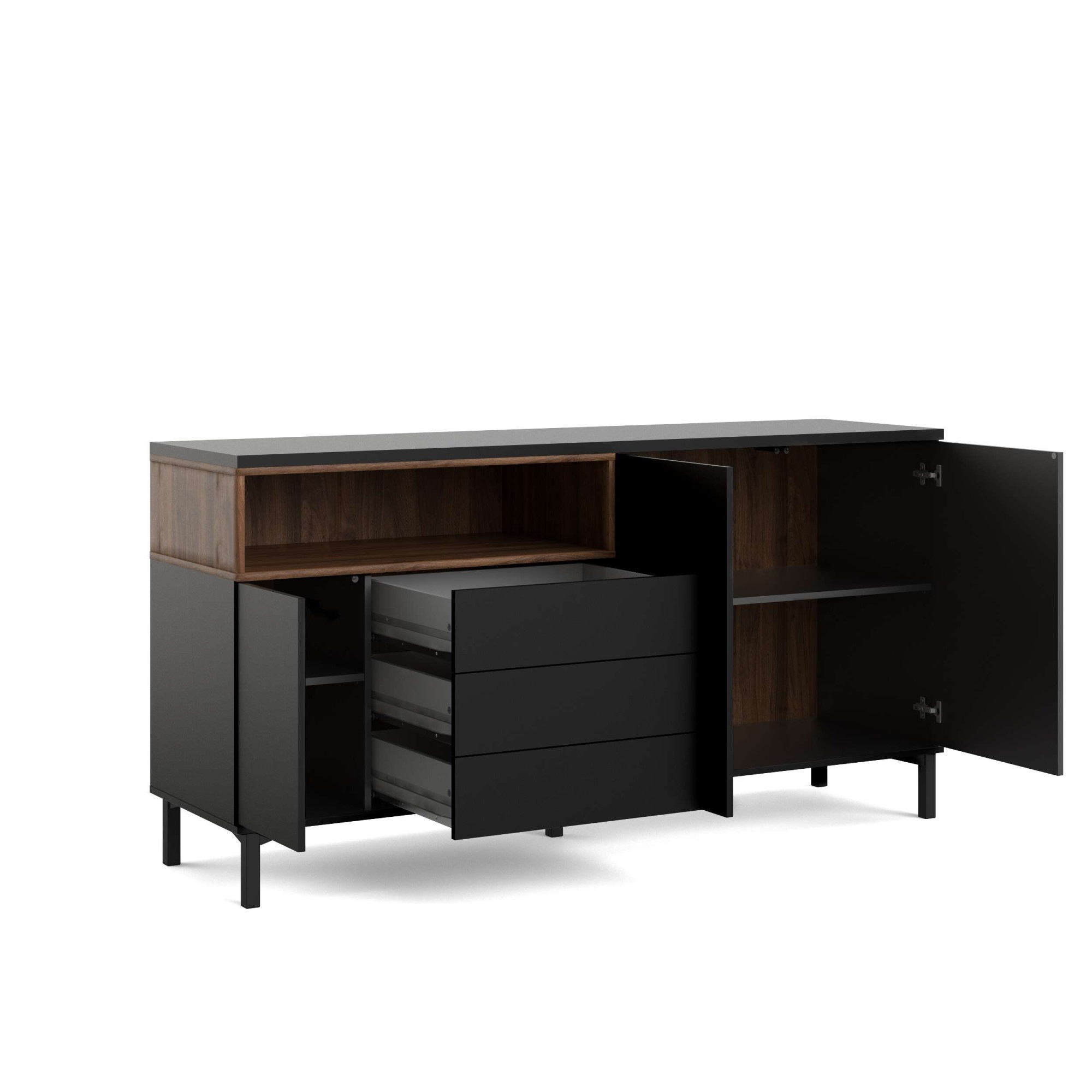 INOSIGN Sideboard »Roommers, Anrichte, Kommode, Stauraum, modern, praktisch«, 3 Schubladen, 2 Schränke, 1 offenes Fach, B: 176 cm, H: 90 cm