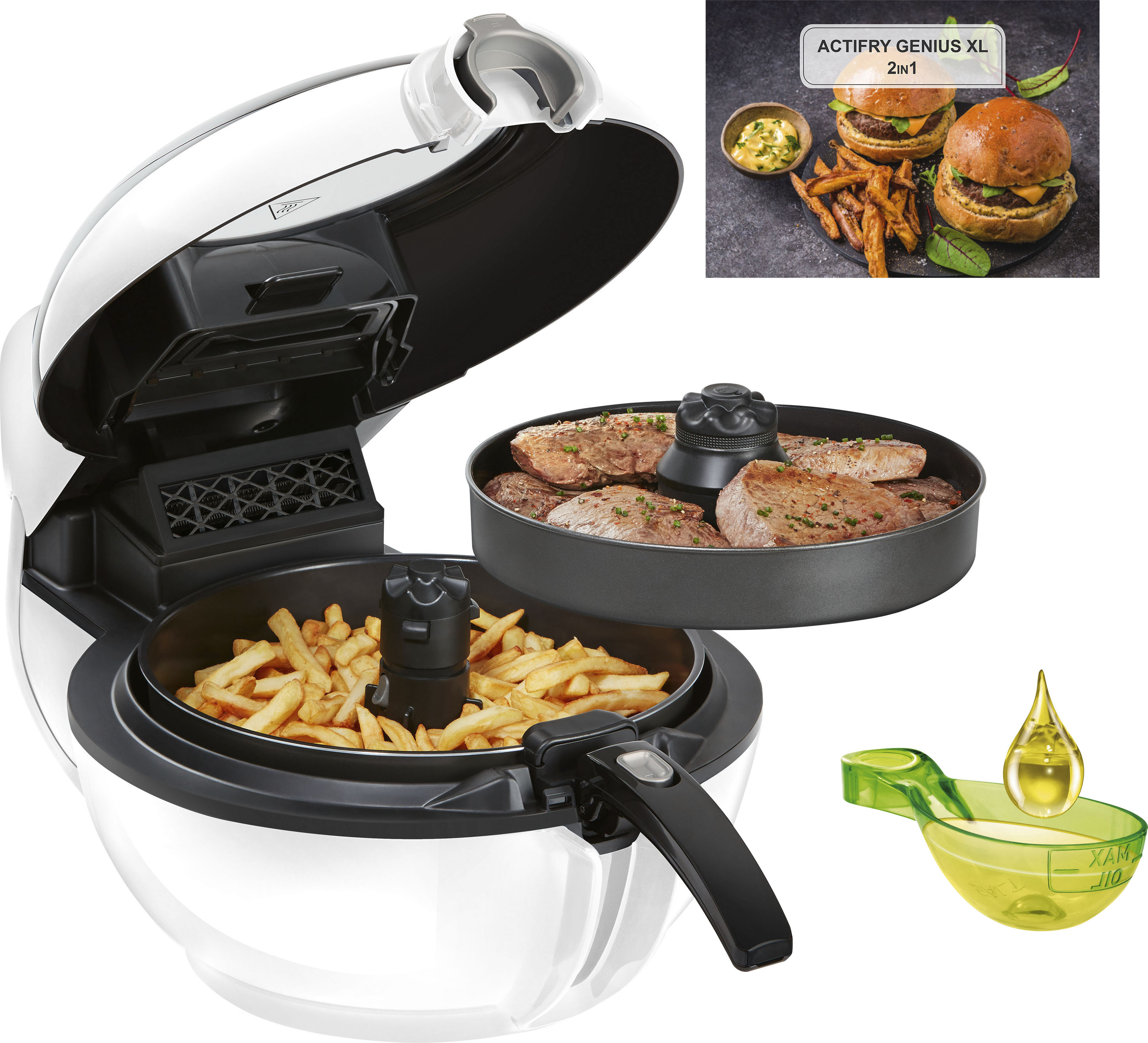 Heißluftfritteuse »YV9700 ActiFry Genius XL 2in1«, 1500 W, Kapazität 1,7 kg, inkl....