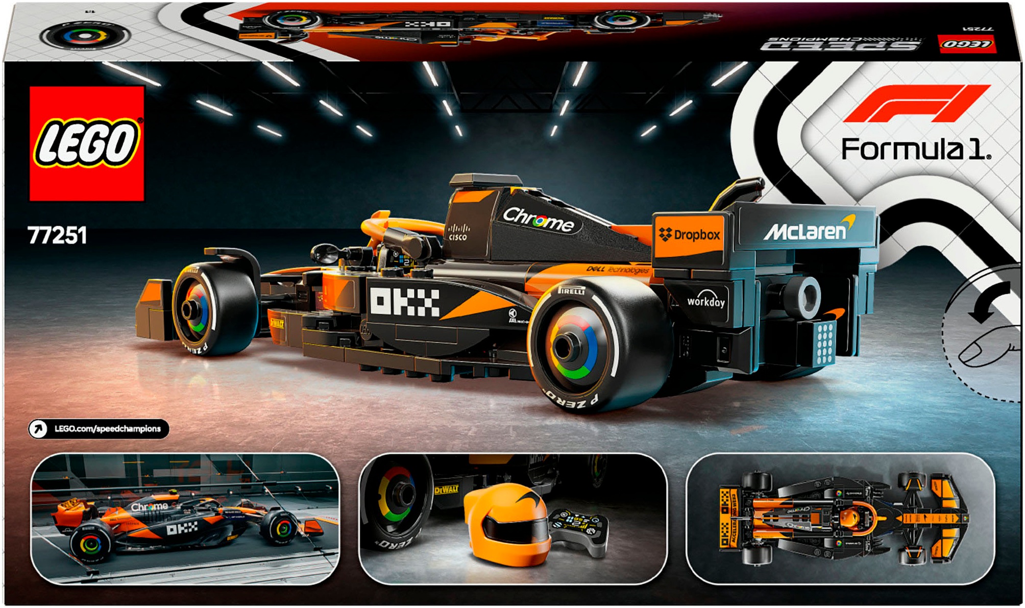 LEGO® Konstruktionsspielsteine »McLaren F1® Team MCL38 Rennauto (77251), LEGO® Speed Champions«, (269 St.), Made in Europe