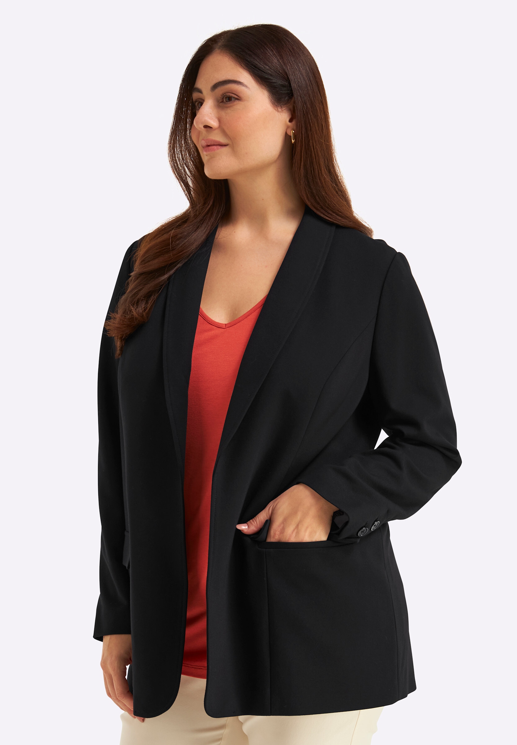 Sheego Sweatblazer »Shirtblazer Shirtblazer mit Bindegürtel«