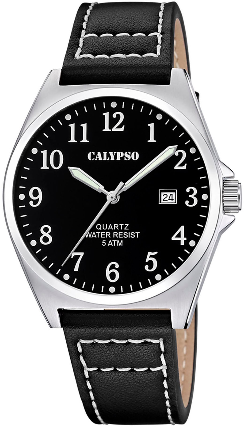 CALYPSO WATCHES Quarzuhr »Basic«, Armbanduhr, Herrenuhr, Lederarmband, analog, Tag