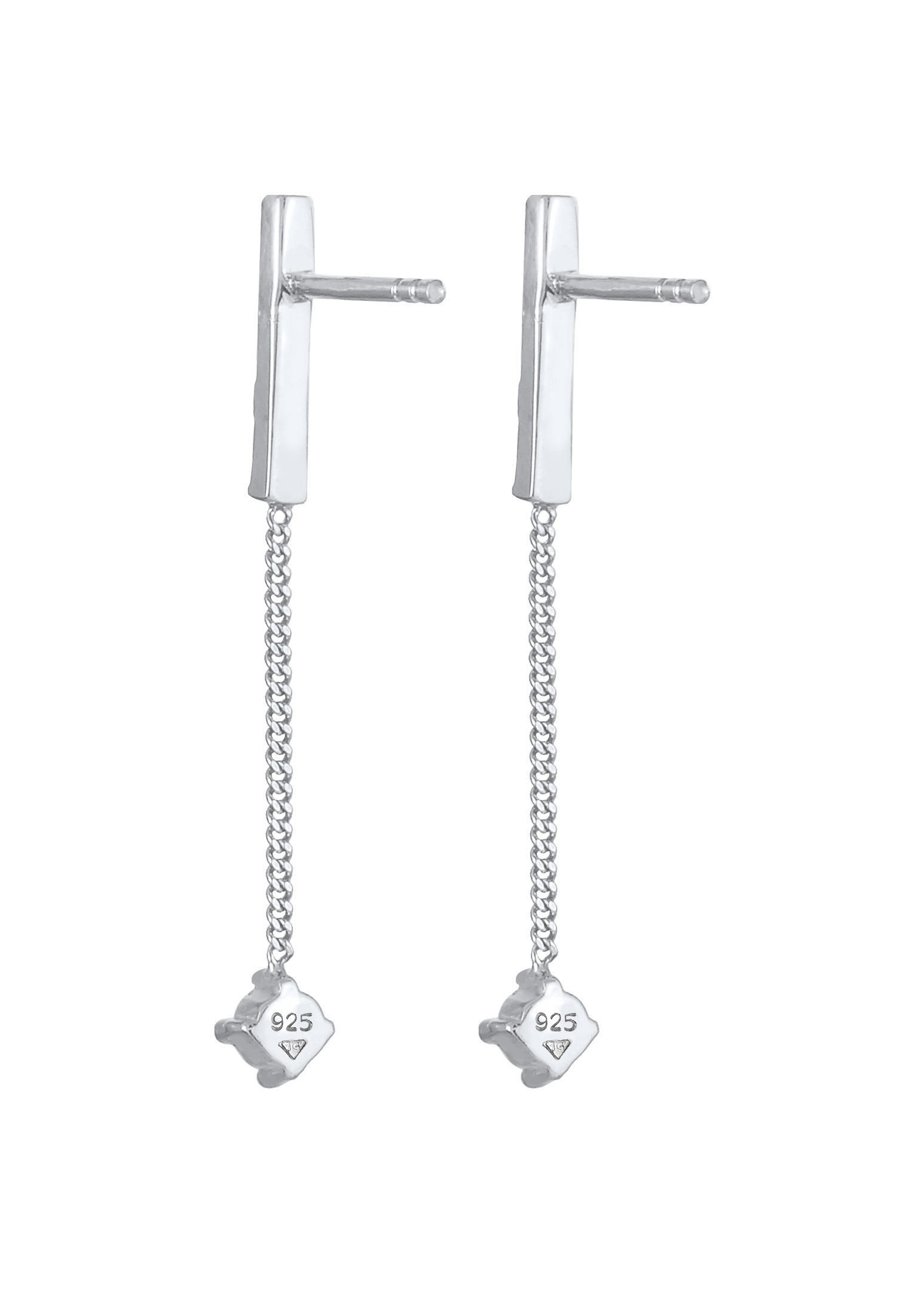 Elli Premium Paar Ohrhänger »Ohrringe Hänger Stecker Topas Rechteck 925 Silber«