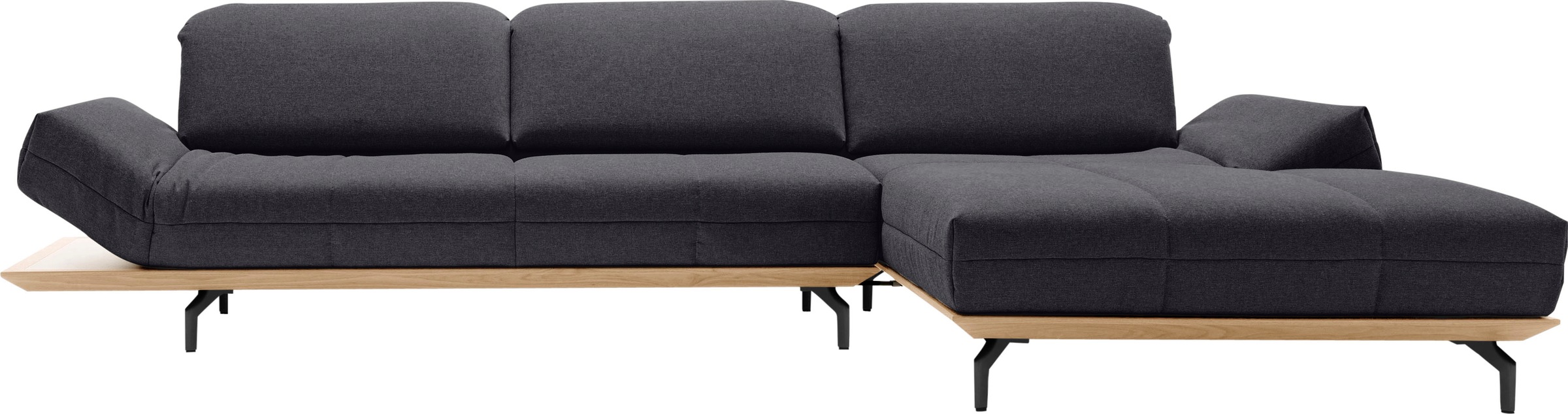 Creation BY ROLF BENZ Ecksofa »CR.420, Designecksofa, L-Form«, in 2 Qualitäten, Holzrahmen in Eiche Natur oder Nußbaum, Breite 313 cm
