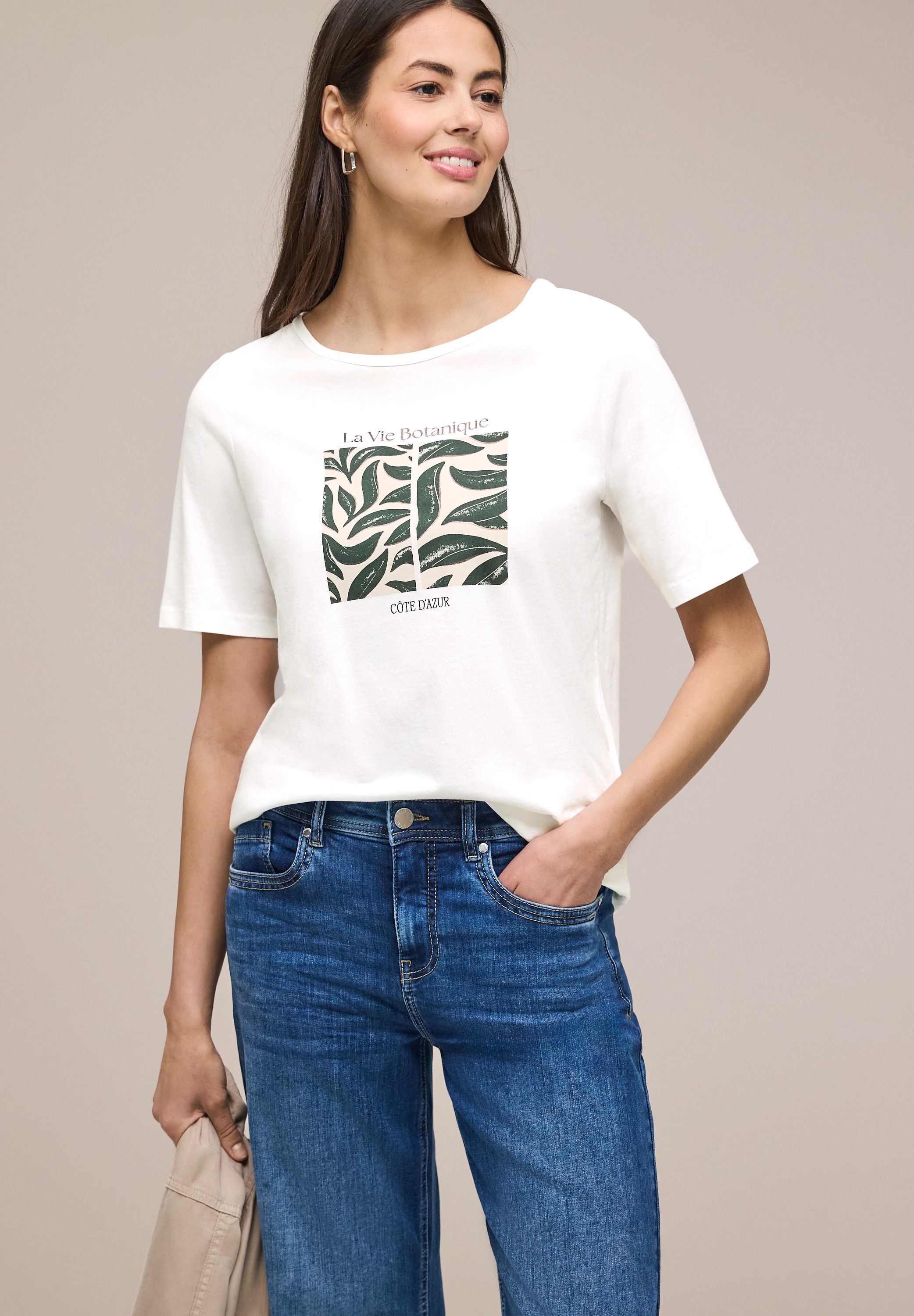 STREET ONE T-Shirt »Style Lea« Rundhalsusschnitt, Modalmix, mit Frontprint