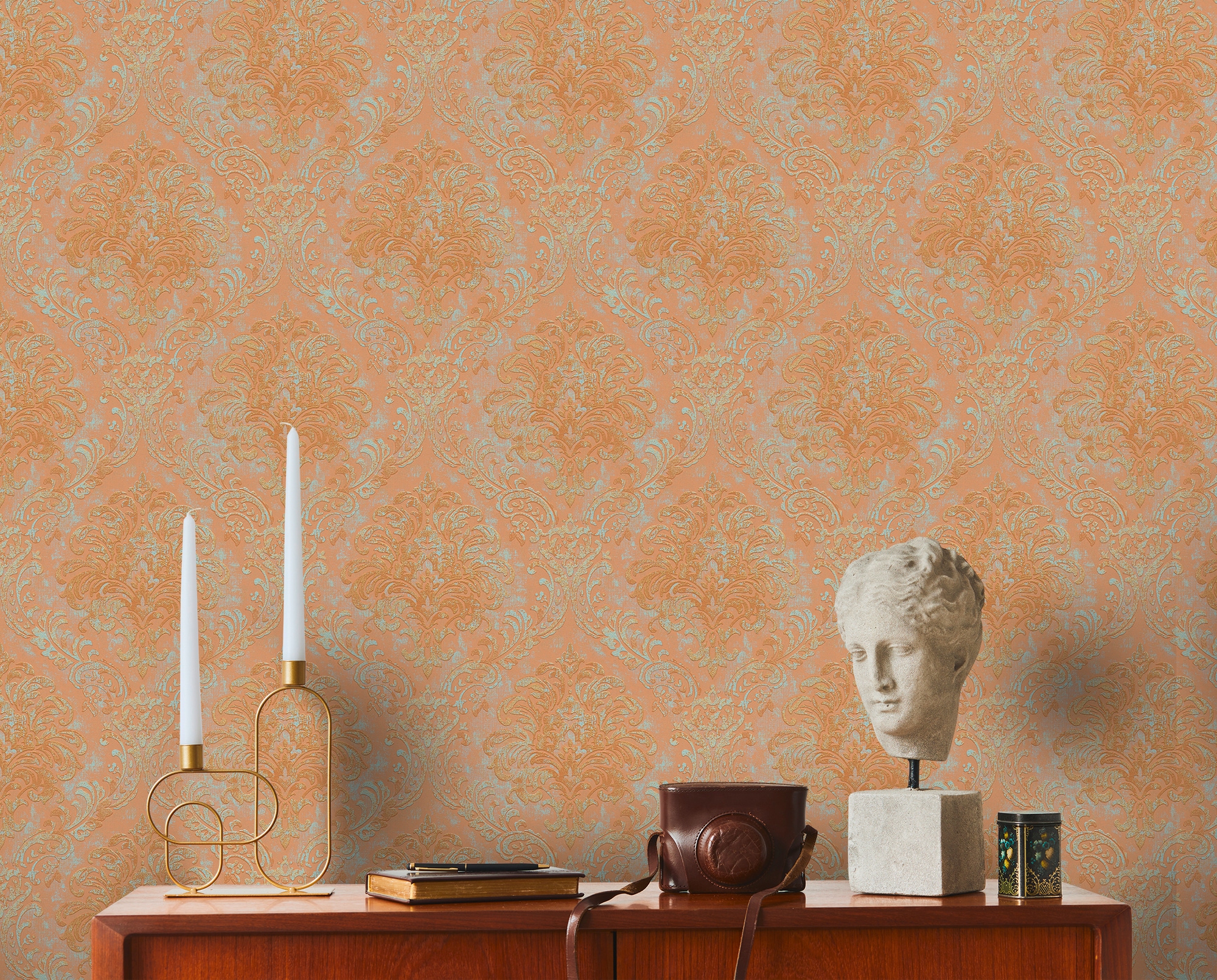 living walls Vliestapete »Metropolitan Stories. Travel Styles. Ornament-Tapete« Metall-Effekte | gemustert | metallic strukturiert Tapete Klassisch Elegant Barock Vintage-Optik Shabby Chic Tapeten Flur