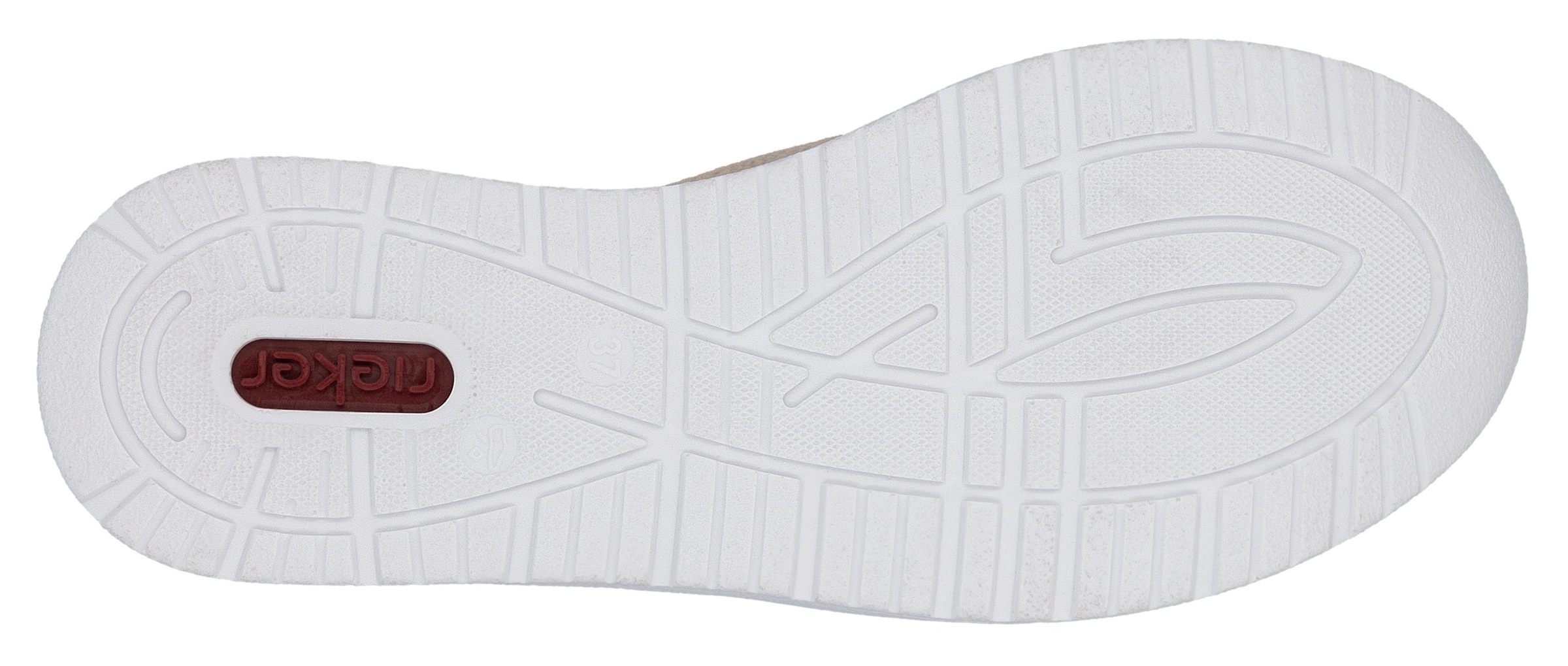 Rieker Plateausneaker, Freizeitschuh, Schnürschuh, Halbschuh mit dezentem Goldschimmer