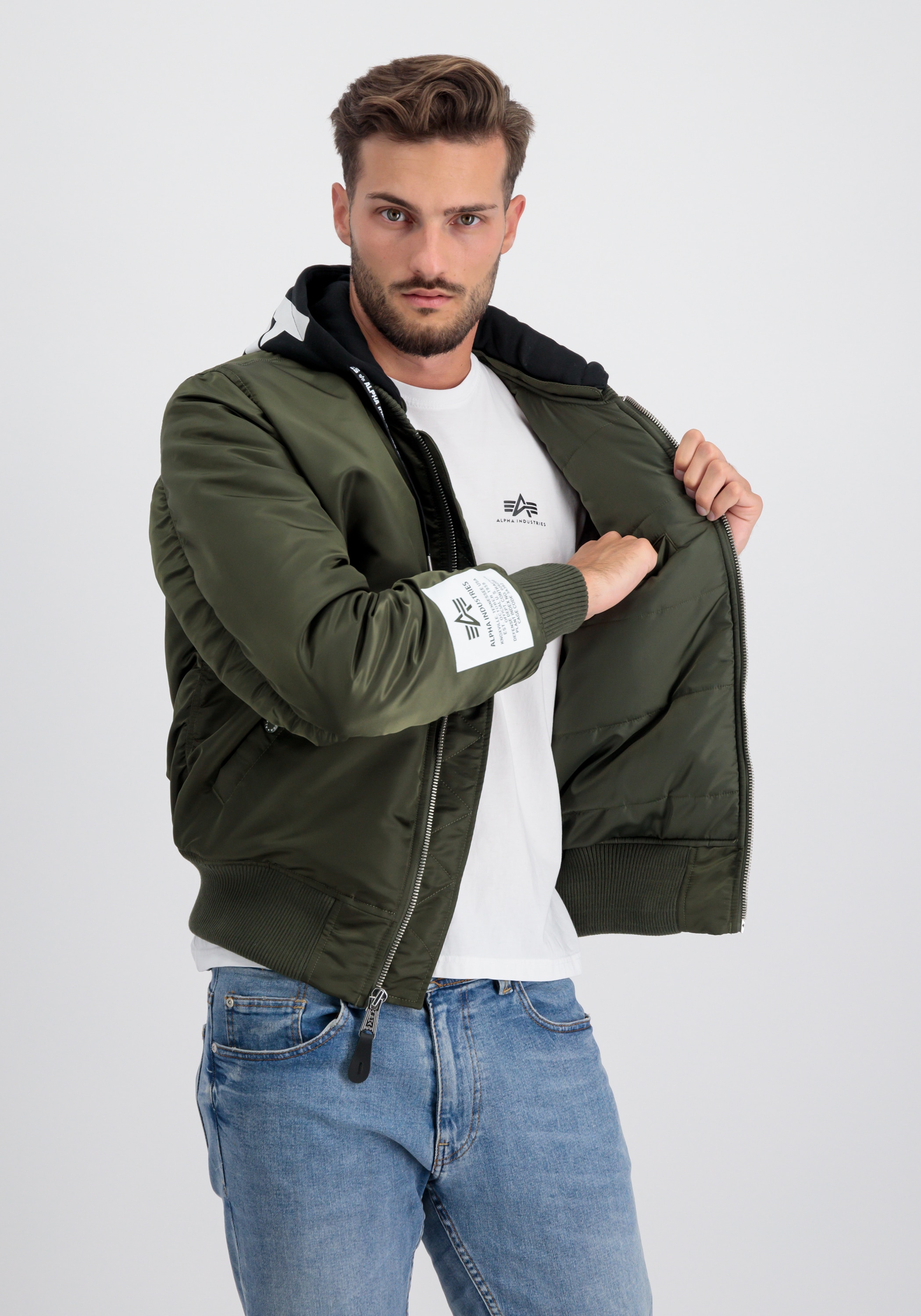 Alpha Industries Bomberjacke »Alpha Industries Men - Bomber Jackets MA-1 Zip Hood Print«