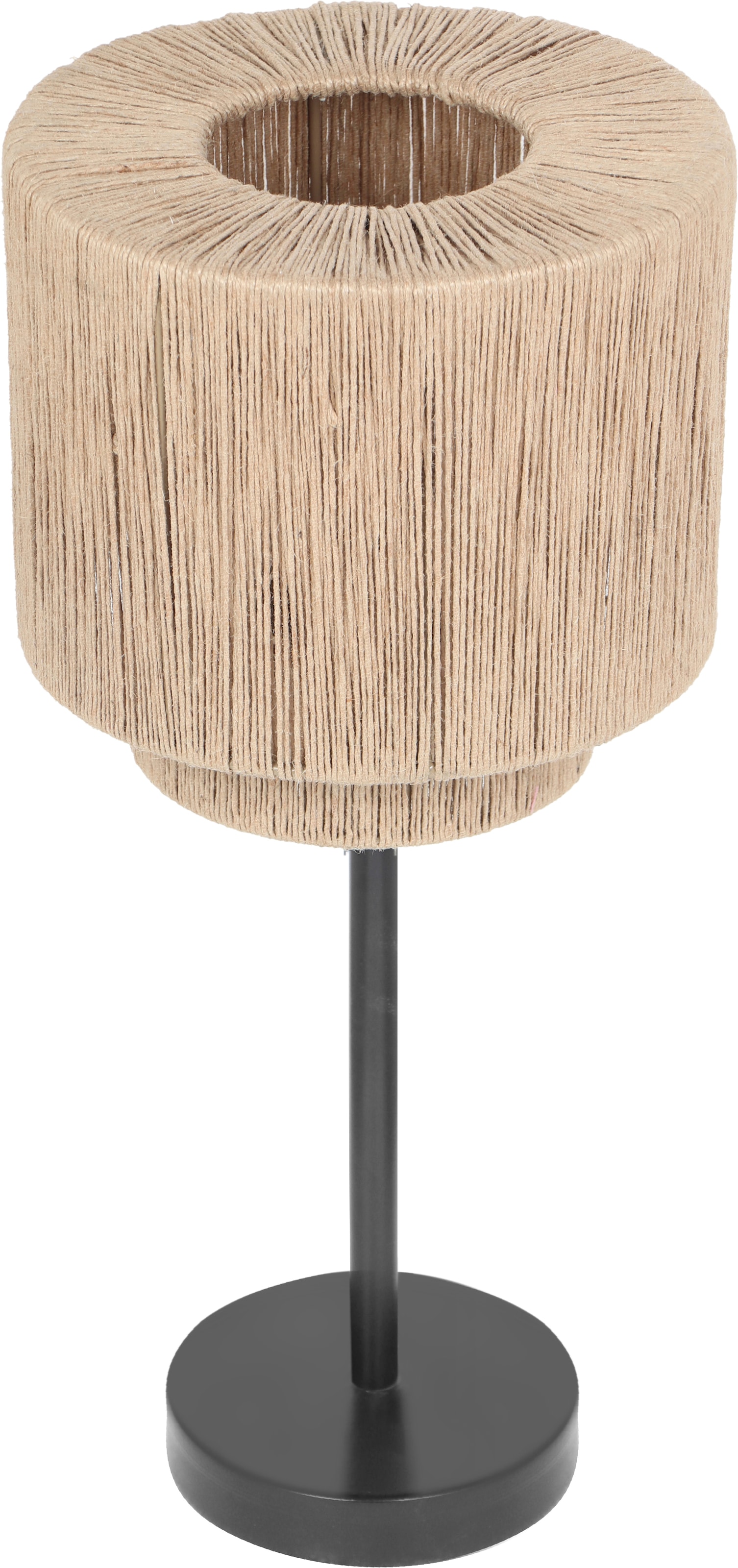 TRIO Leuchten Tischleuchte »SMILLA, runde Tischlampe mit Jute Lampenschirm Ø 21 cm Höhe 45cm« E27 1 Stk. warmweiß - kaltweiß exkl 1x E27 max 10W, Schnurschalter, Nachttischlampe, Wohnzimmer