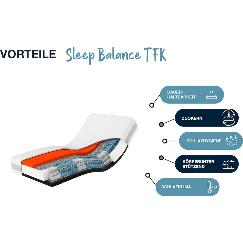 Hn8 Schlafsysteme Taschenfederkernmatratze »Sleep Balance TFK«, 24 cm hoch, Raumgewicht: 40 kg/m³, 500 Federn, (1 St., 1-tlg.)