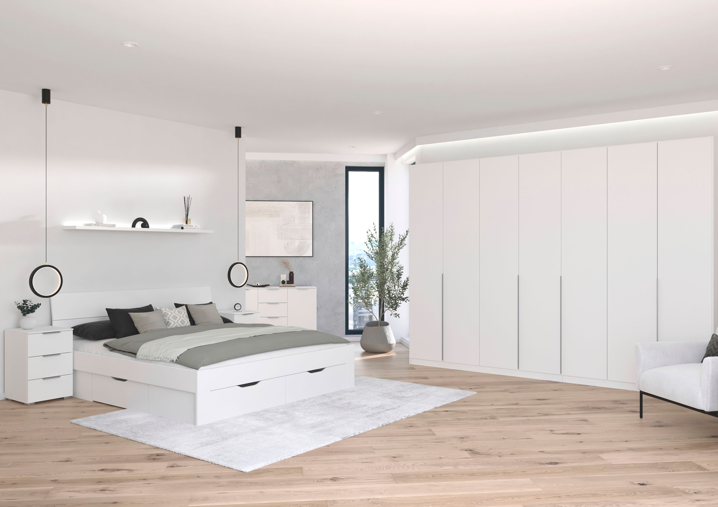 OTTO home Drehtürenschrank »AGORDO« in zwei Griff-Farben, Breiten 91-405 cm, Dekor- oder Hochglanzfront, in 8 Breiten & 2 Höhen, MADE IN GERMANY