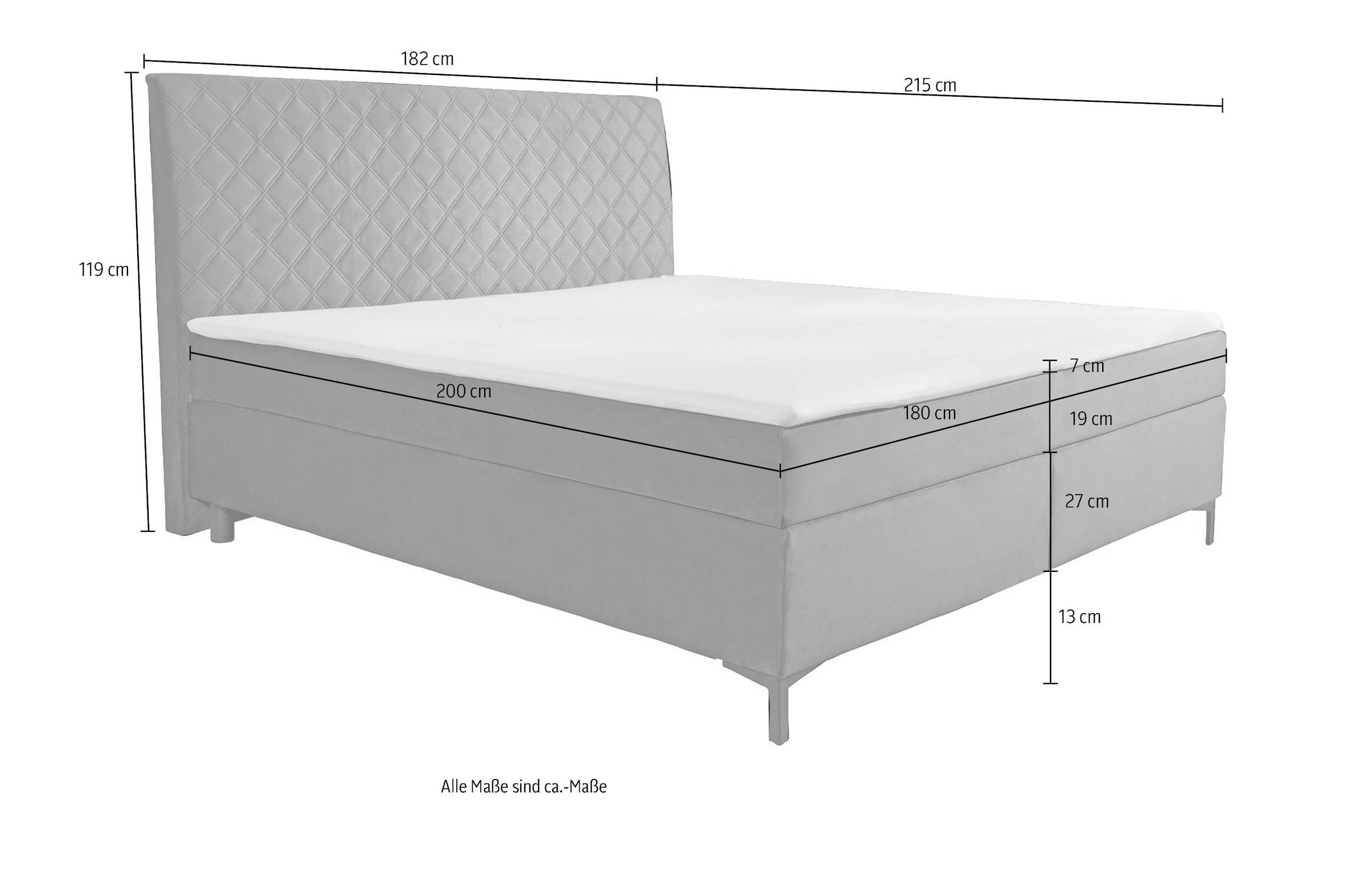 alina Boxspringbett »Petro« inklusive Matratze und Topper, in diversen Ausführungen