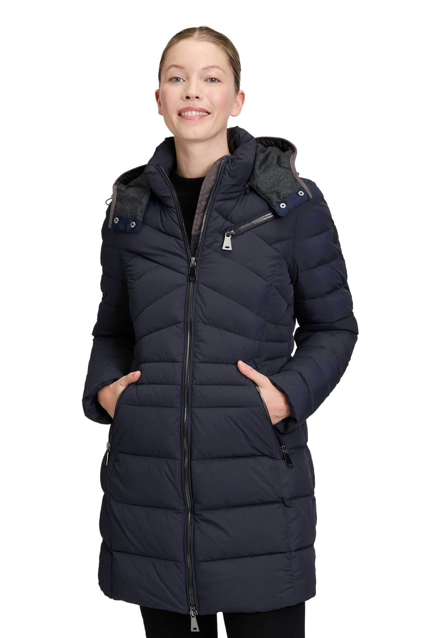 Gil Bret Steppjacke »Steppmantel mit abnehmbarer Kapuze«