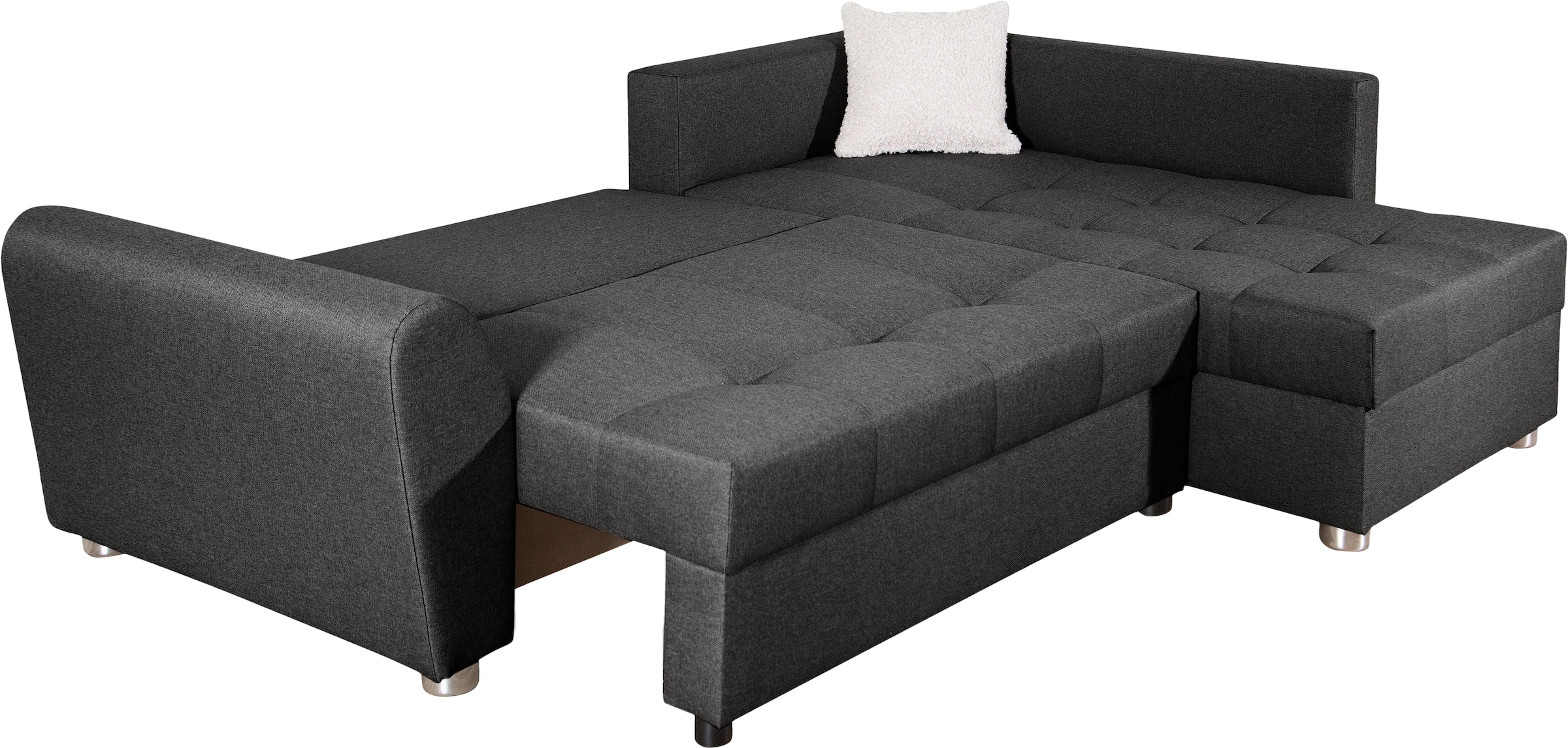 COLLECTION AB Ecksofa »Jana L-Form« inkl. Bettfunktion,Bettkasten und Bonnelfederkern