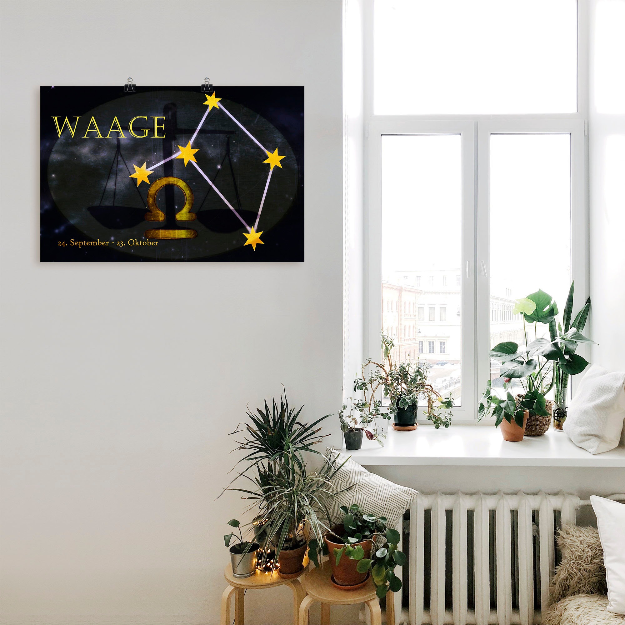 Artland Wandbild »Sternzeichen - Waage«, Bilder von Sternzeichen, (1 St.), als Leinwandbild, Poster, Wandaufkleber in verschied. Größen