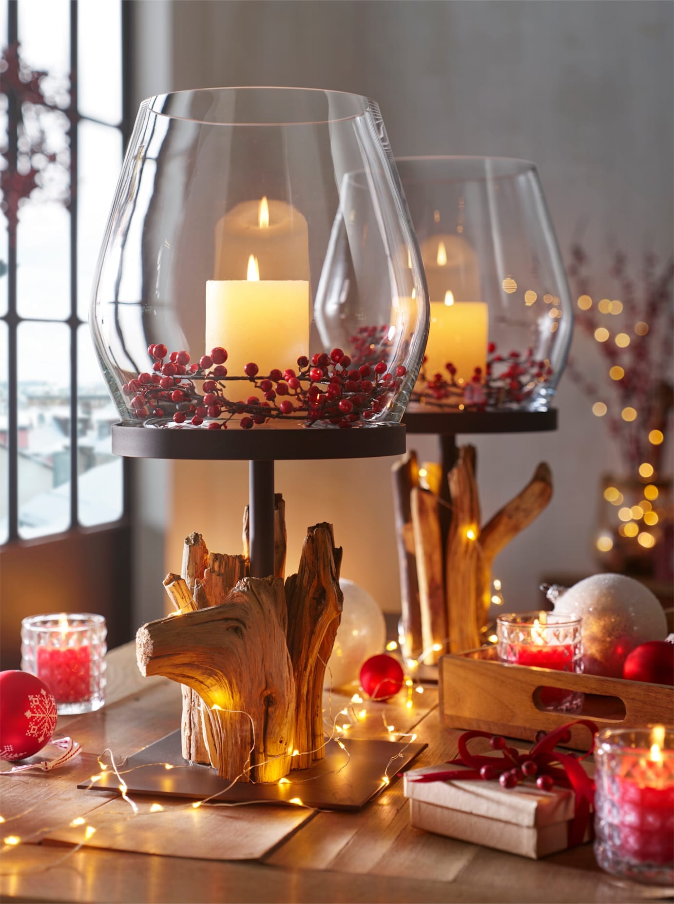 Heine Home Windlicht in braun, Größe B/H/T: 25 cm x 114 cm x 25 cm