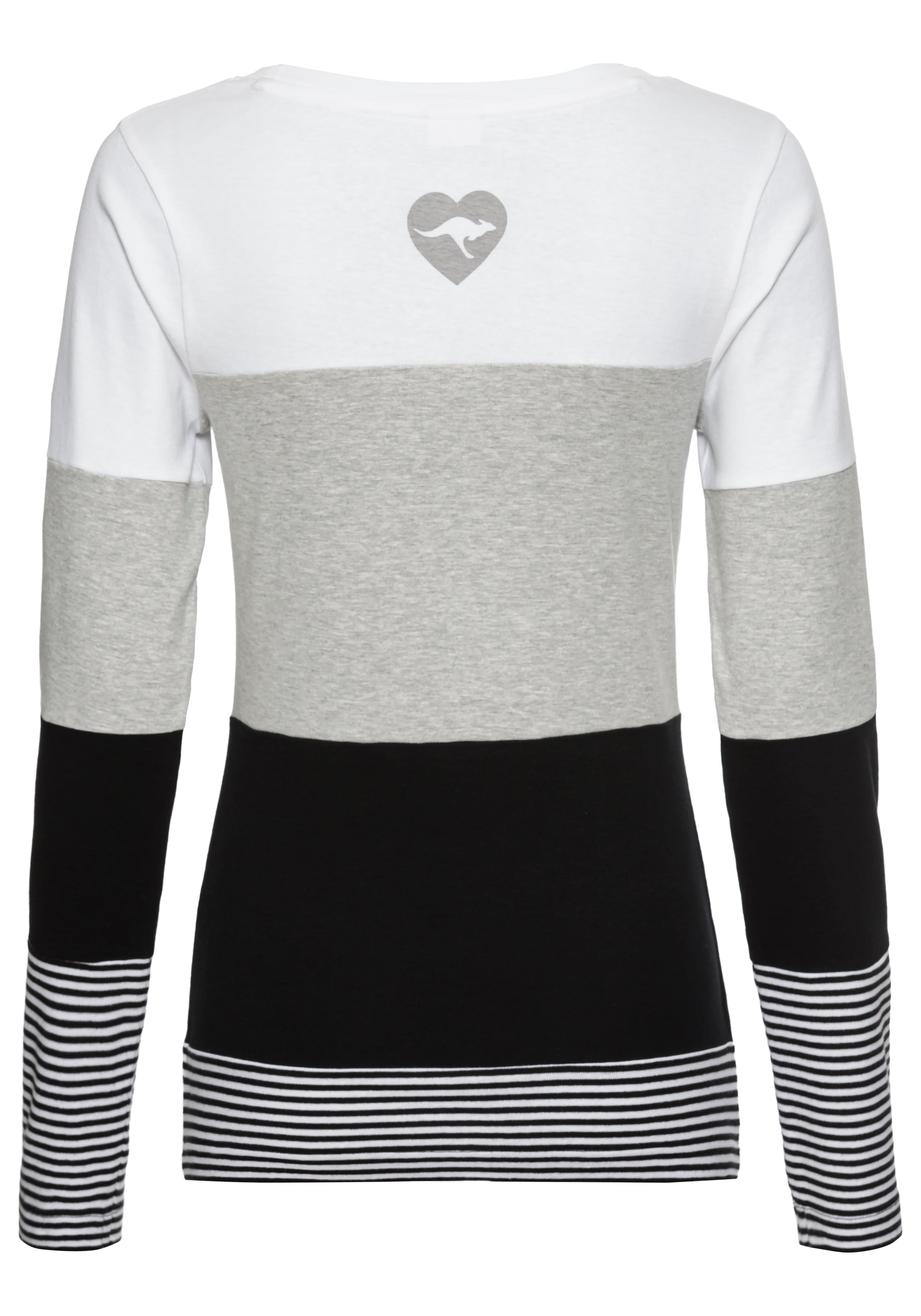 KangaROOS Longsleeve, mit Langarm, figurbetonte Passform, Colourblocking-Optik