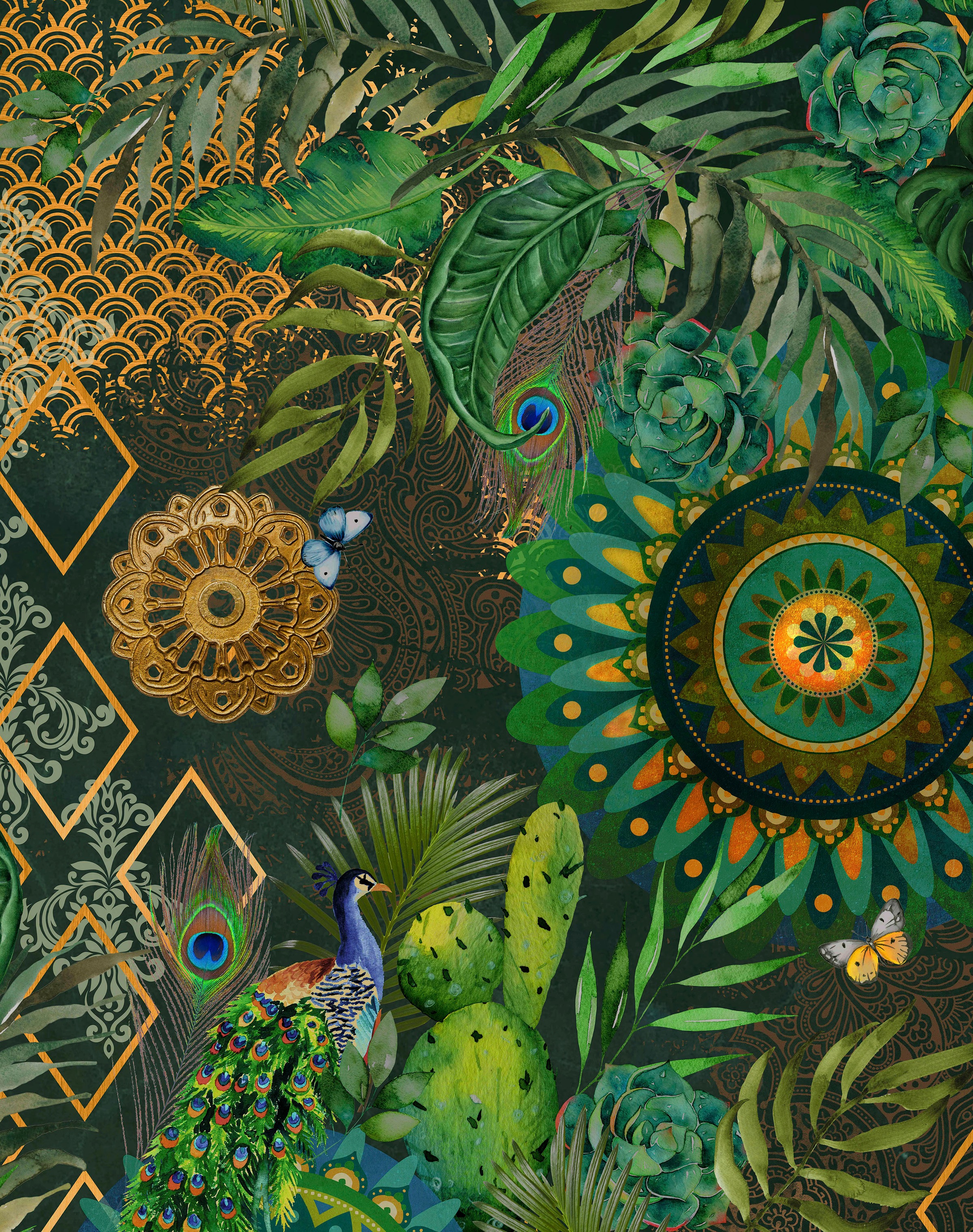 hip Strandtuch »Botalia«, (1 St.), mit Mandalas und Pfau