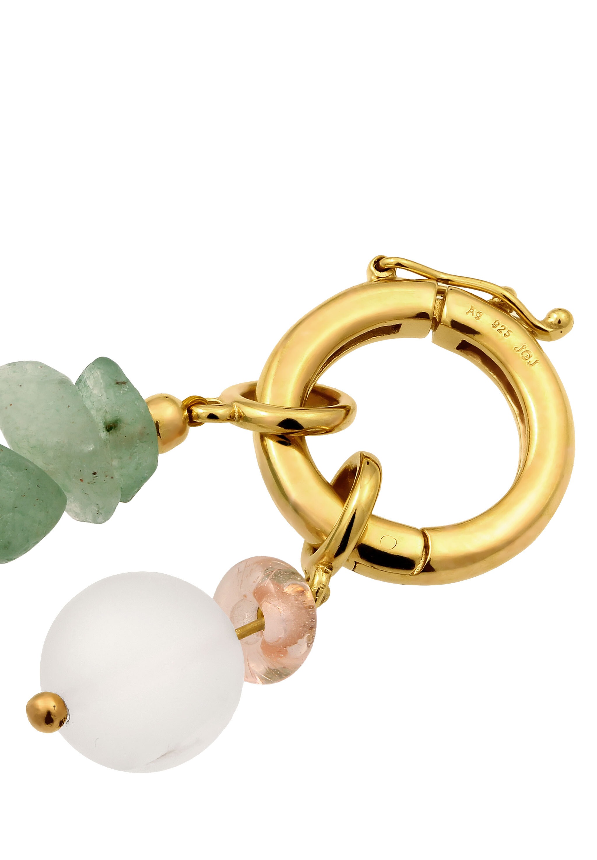 Elli Armkette »Schmuckzubehör Gürtelkette Aventurin Eis-Kristall 925 Sterling Silber vergoldet«